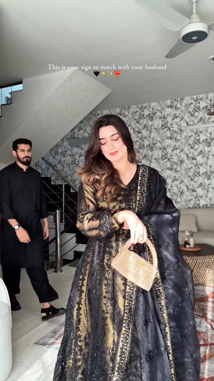 wash & wear Shalwar Kameez in Black by Buraq