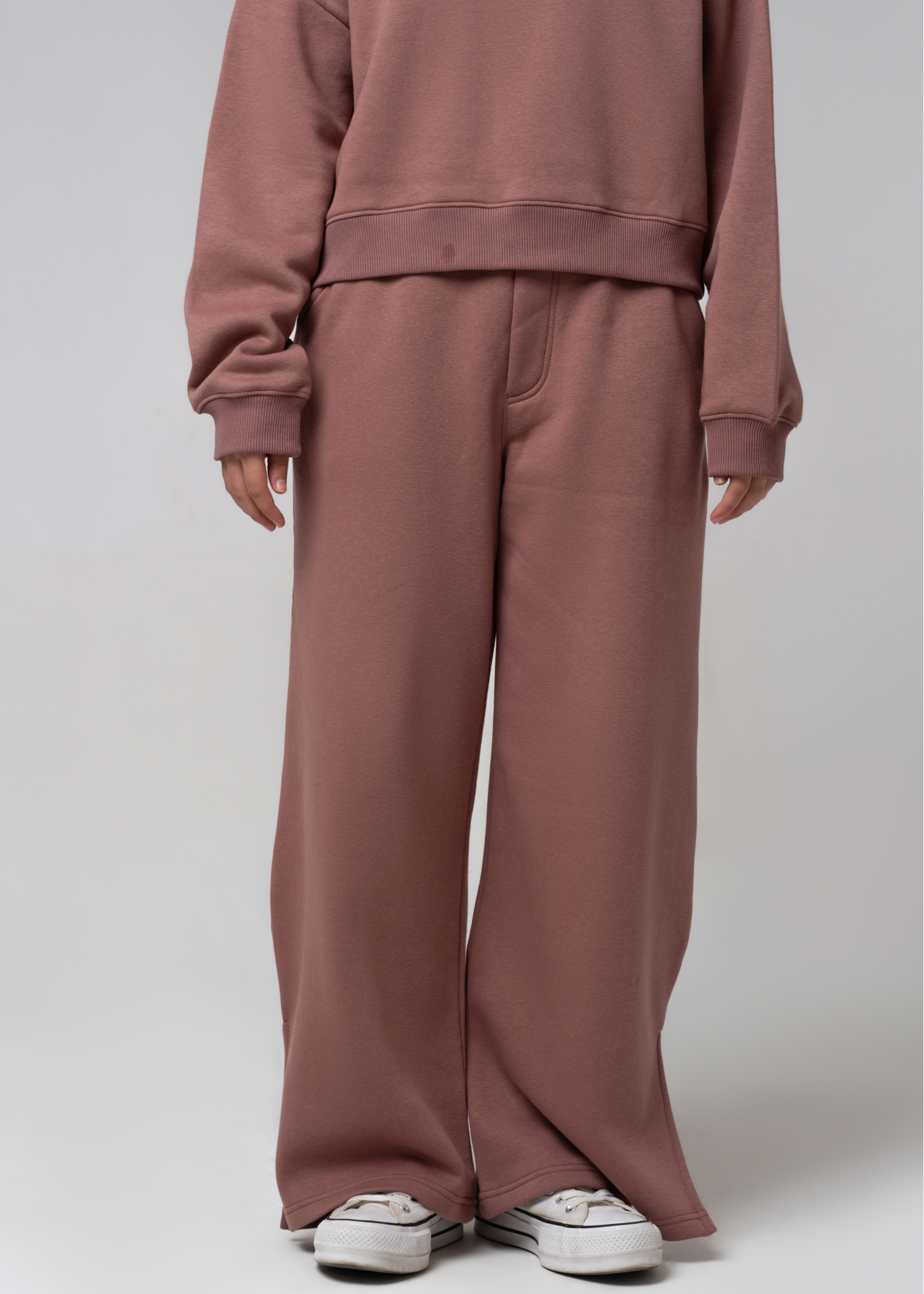 fleece Co Ord Sets in Purple taupe