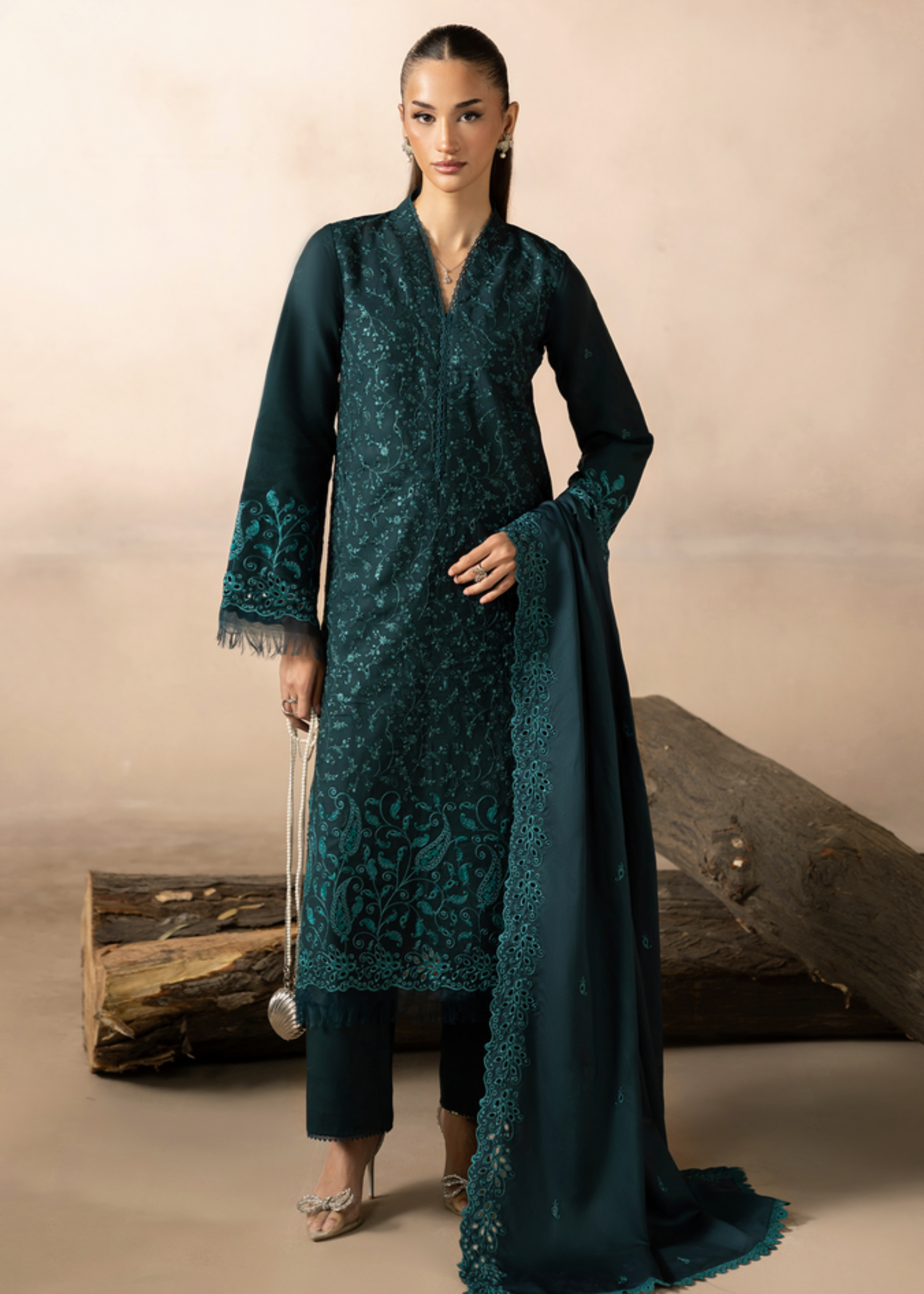 viscose Unstitched in Bottle green
