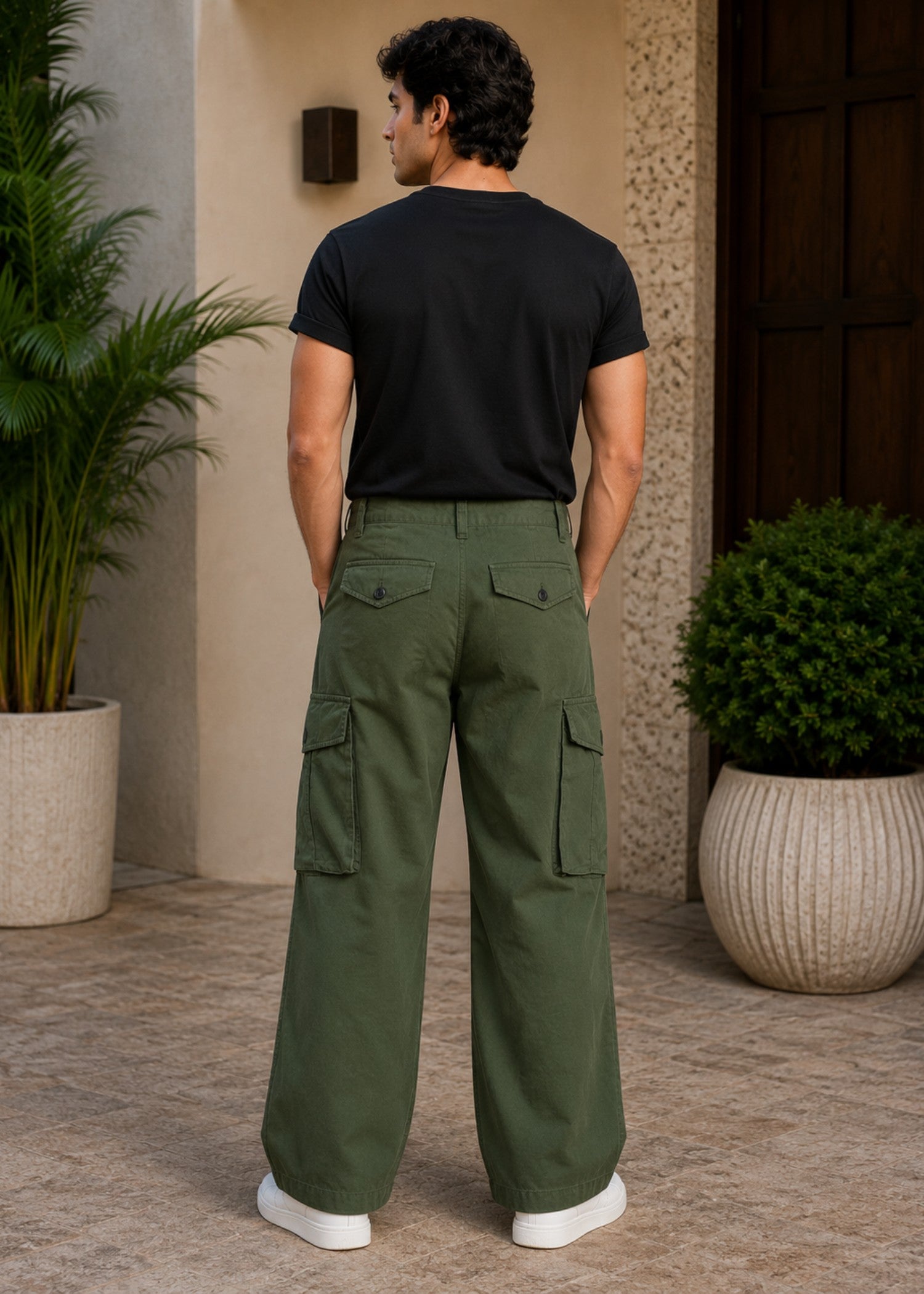 cotton Jeans in Dark green