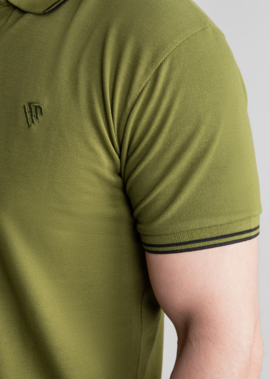 cotton Polo Shirt in Olive green