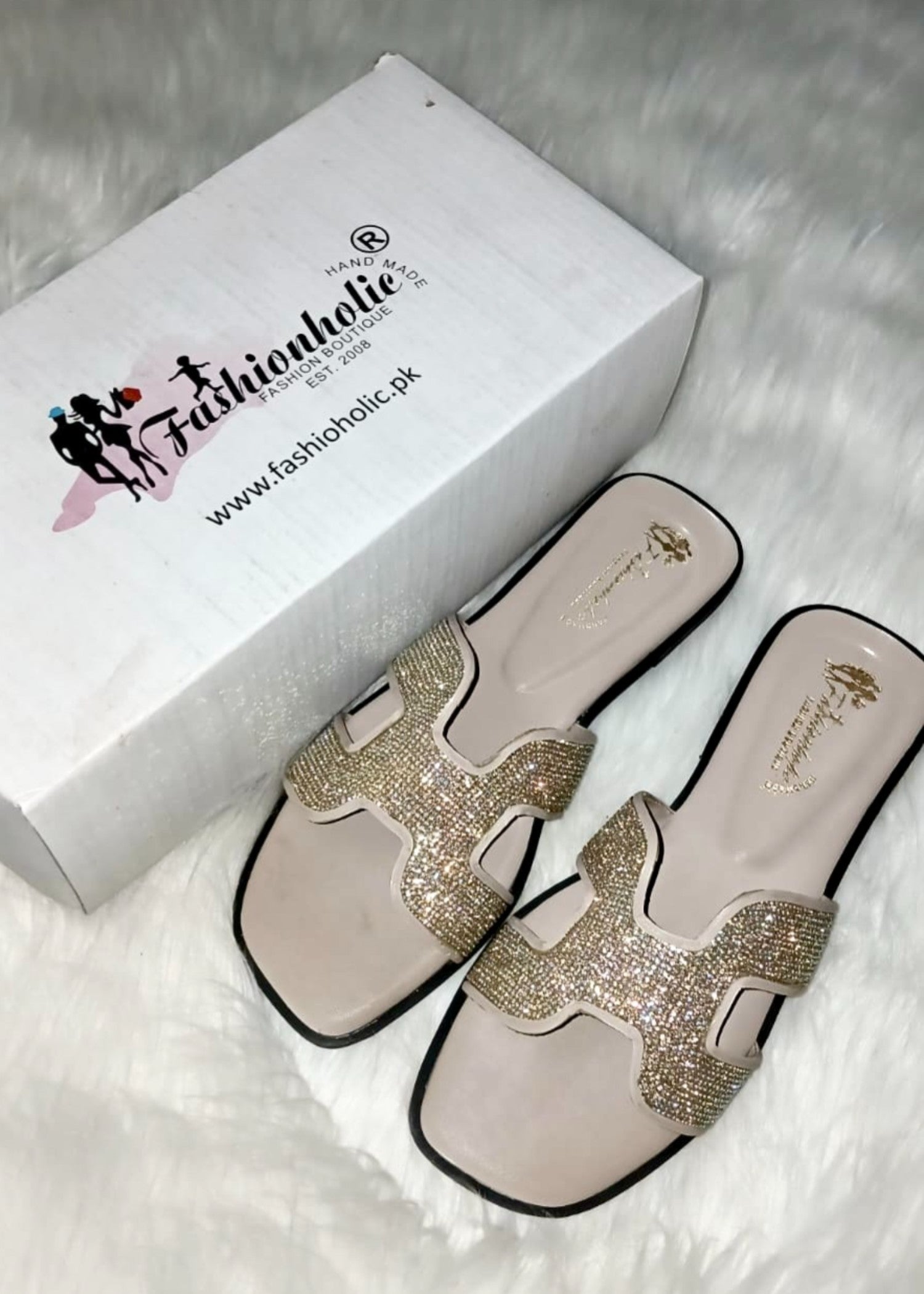 Slides in Cream by - High Quality Women Slides OMS2243