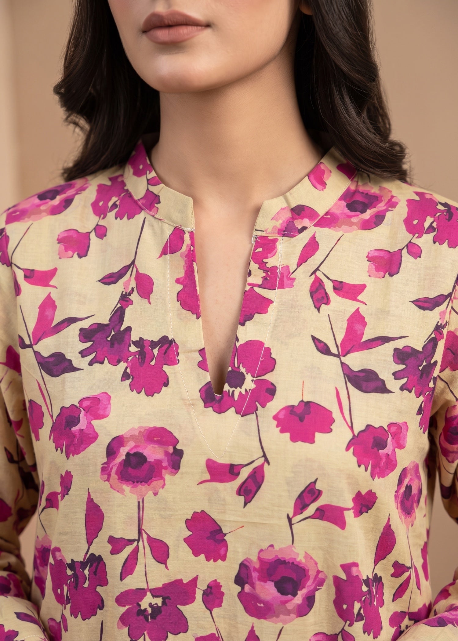 lawn cotton Kurti in Cream