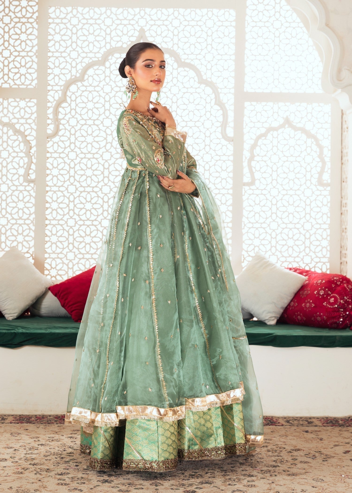 organza Maxi in Green