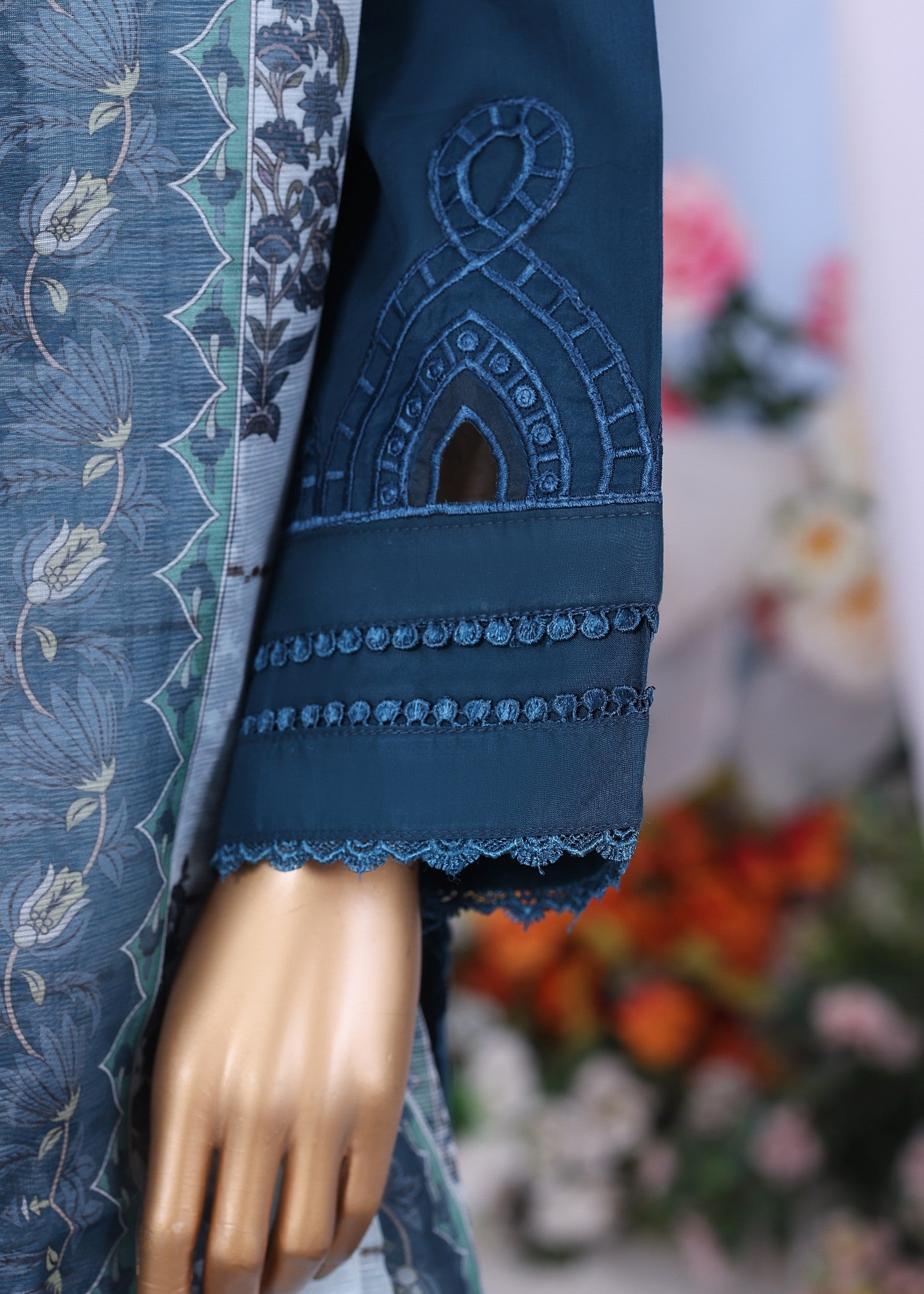 cotton Kurta Set in Yale blue