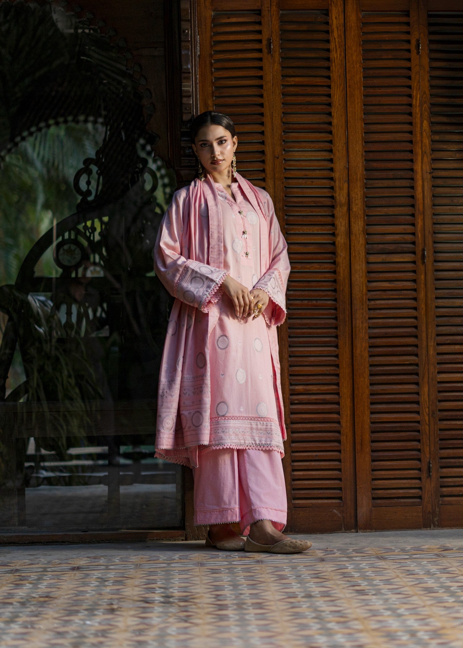 jacquard Unstitched in Tea rose pink