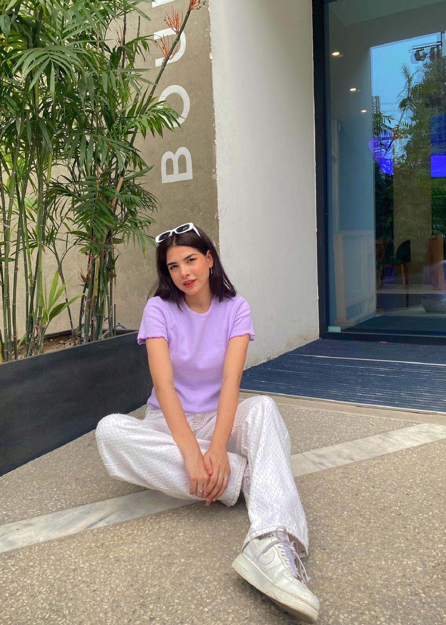 cotton Blouse in Lilac