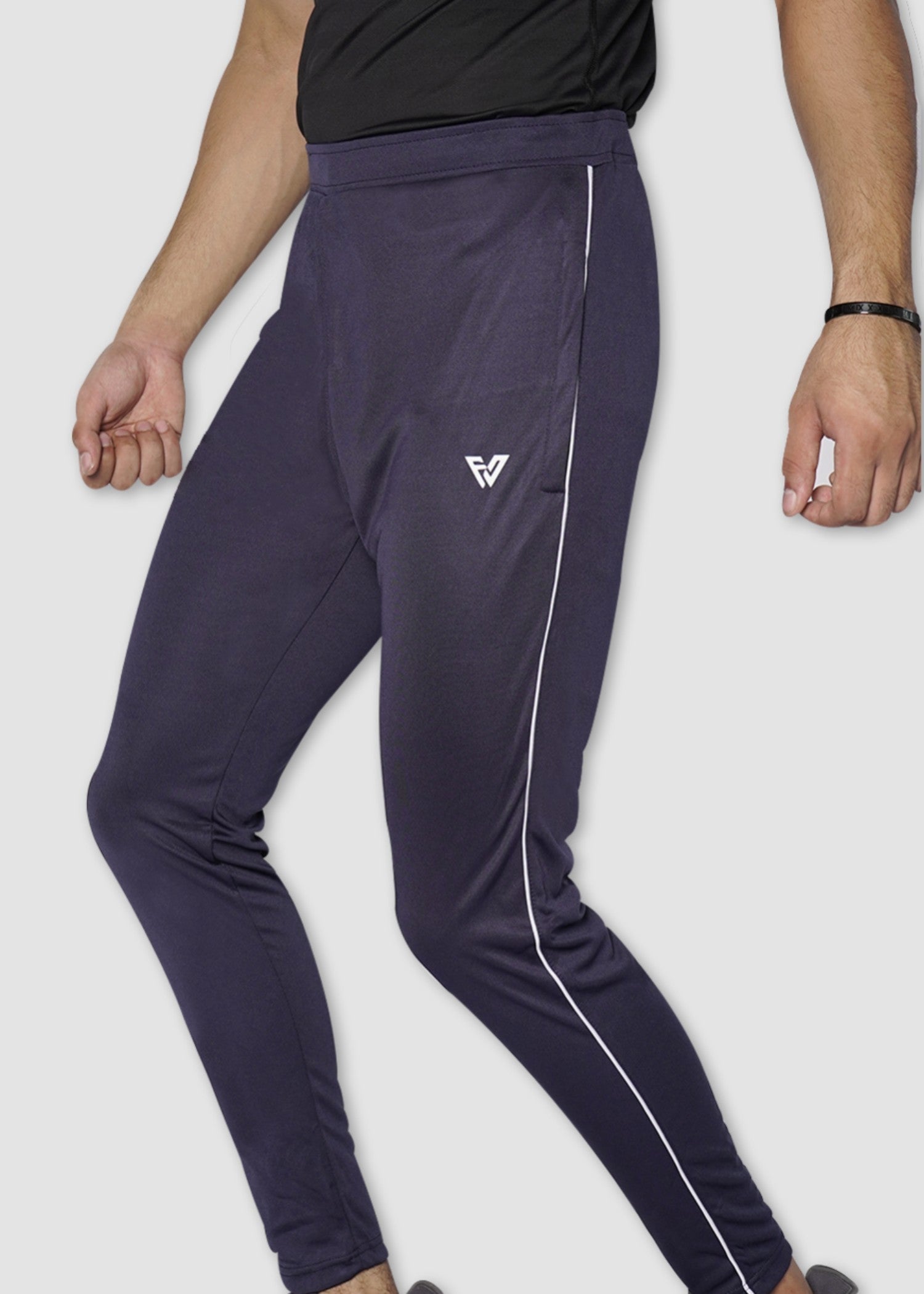 polyester Trousers in Dark blue