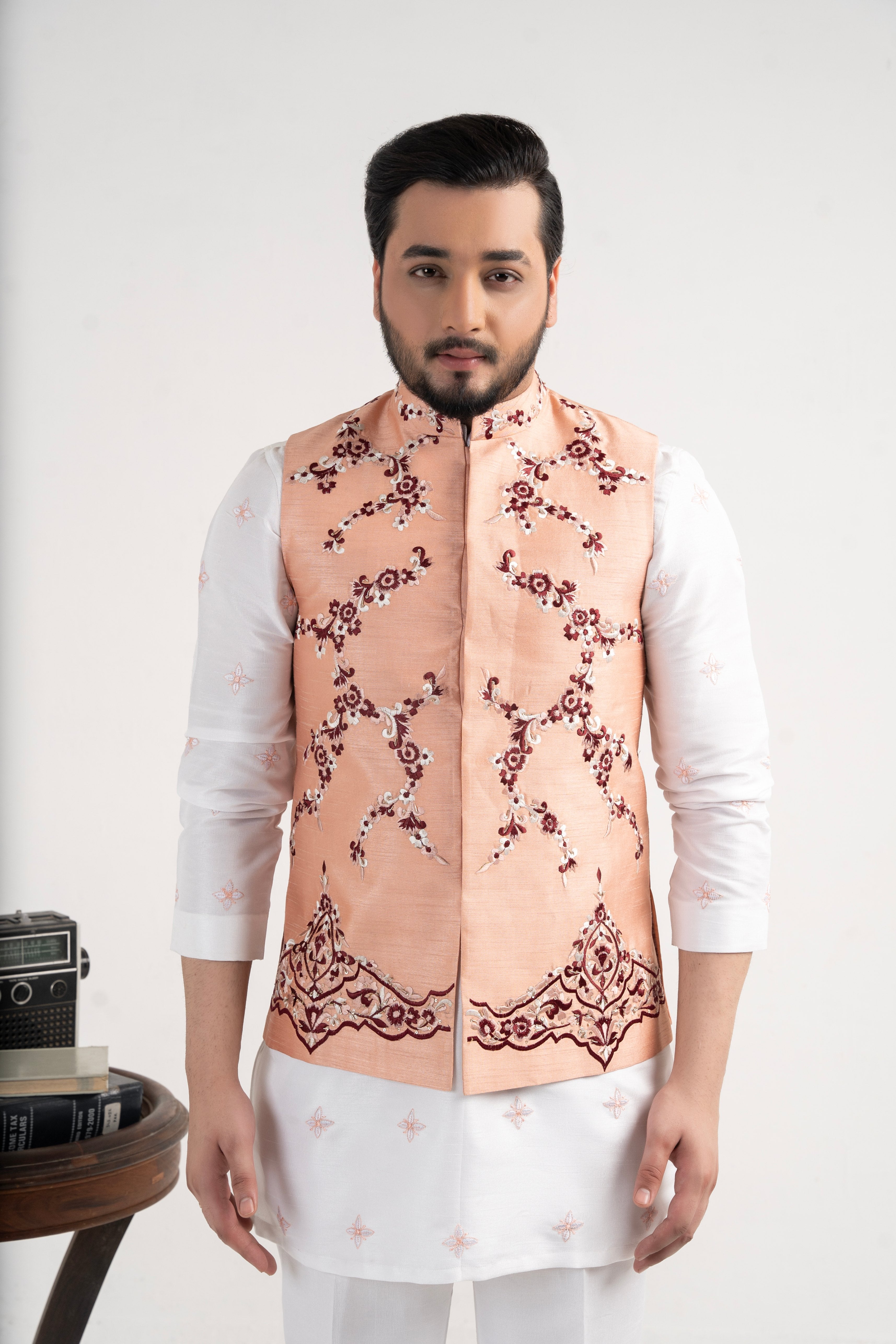 silk Waistcoat in Light pink