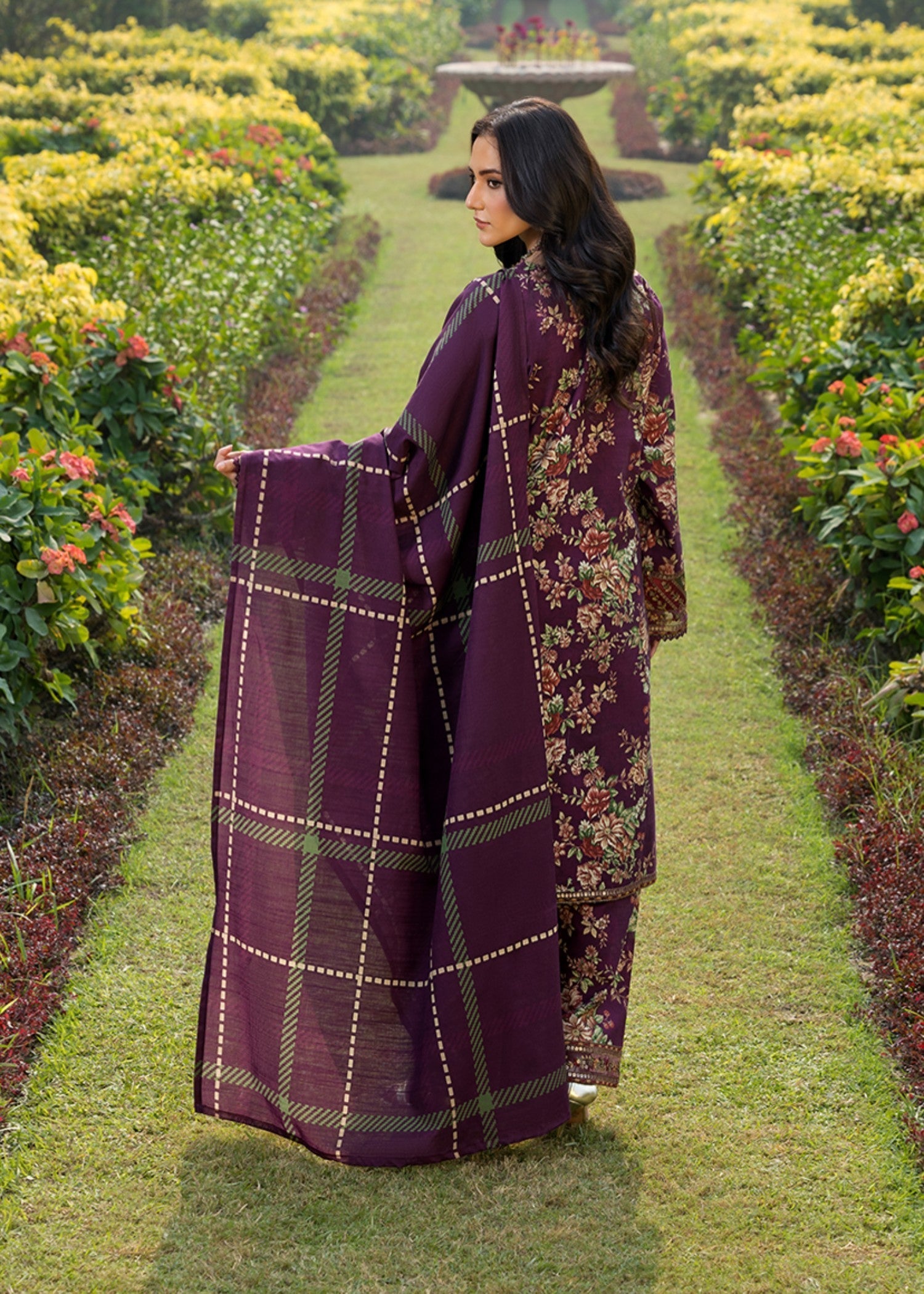 khaddar Kurta Set in Purple