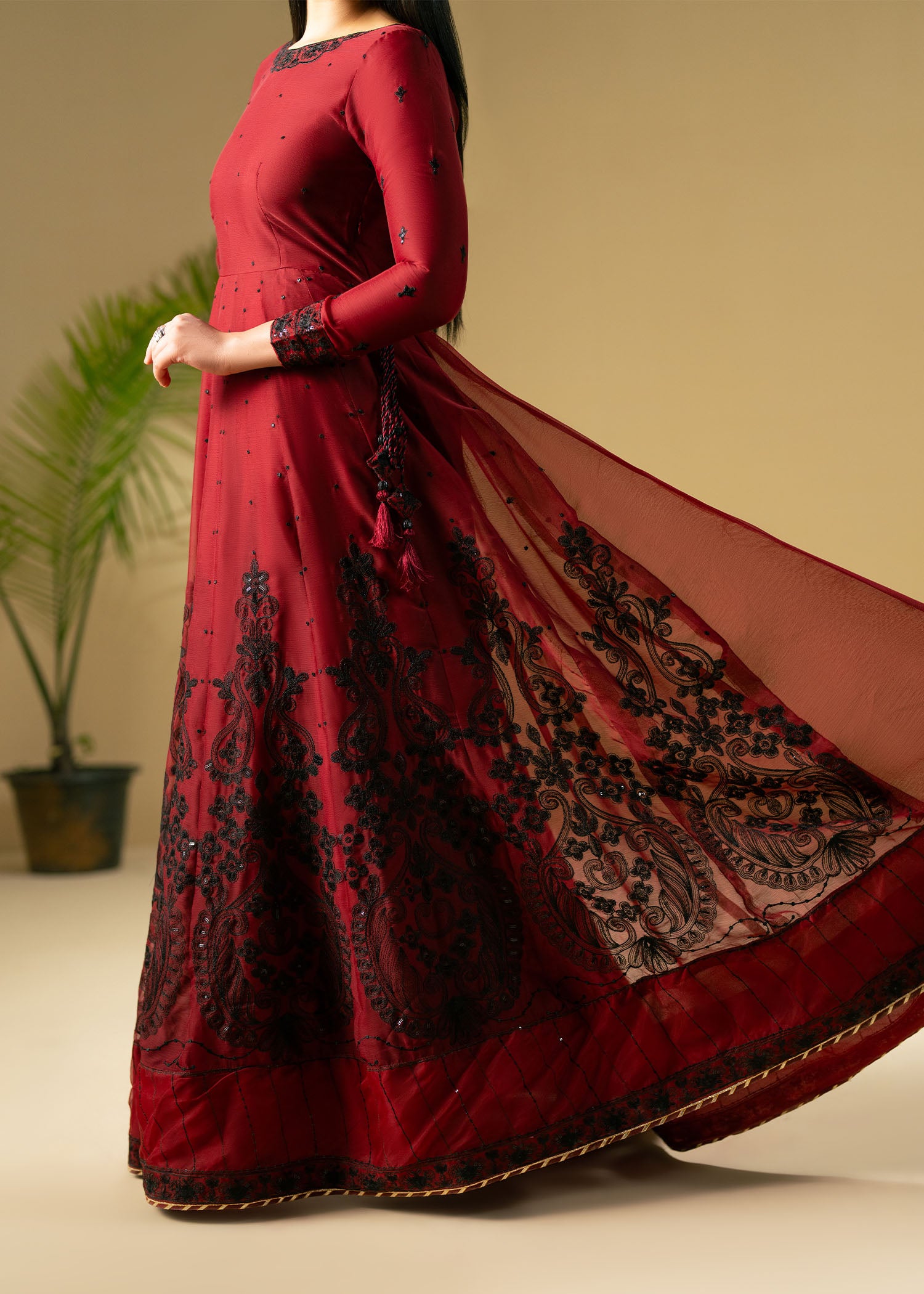 chiffon Maxi in Crimson