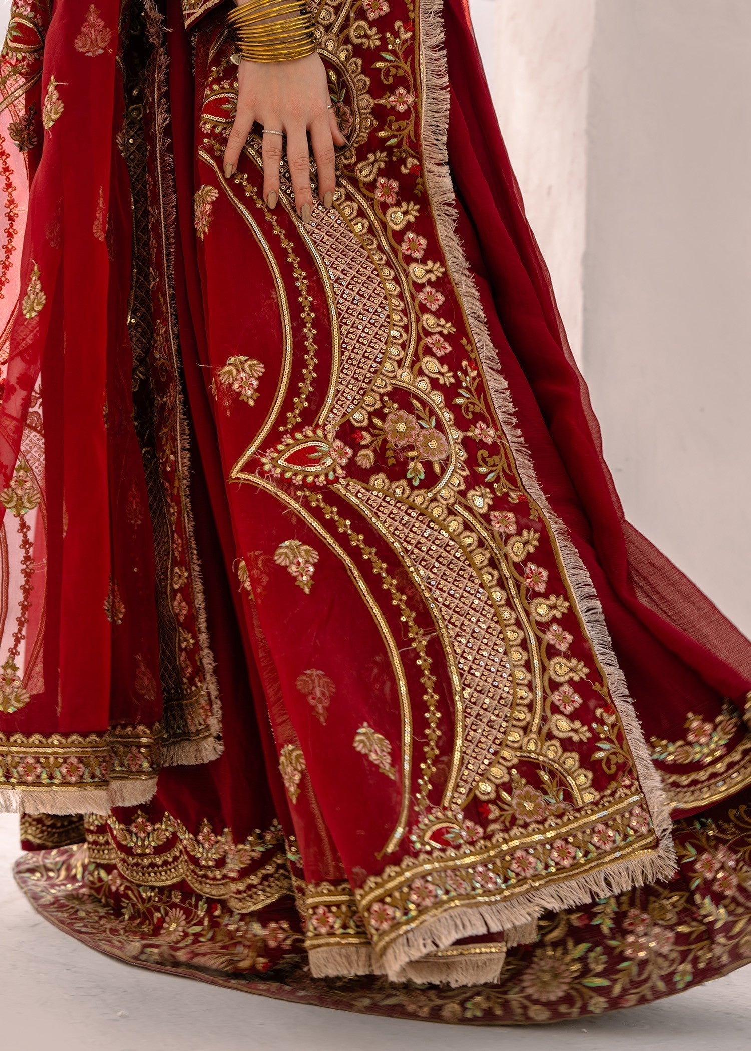 chiffon Anarkali in Maroon