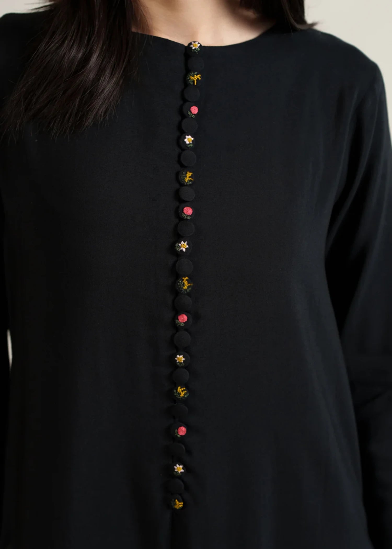 silk Kurti in Black