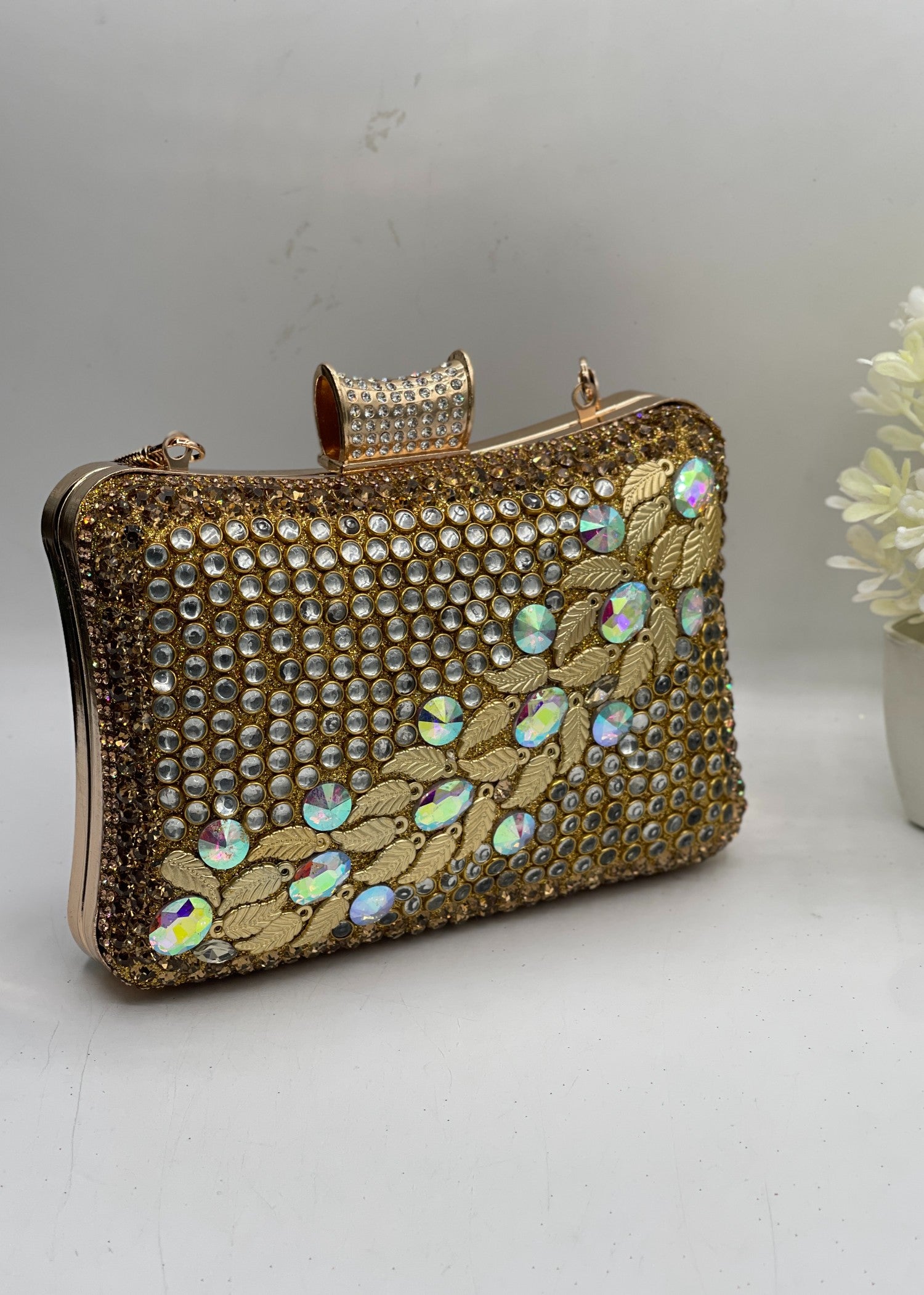Clutch in Champagne, gold Color by - Trendy Women Clutch QKR2211
