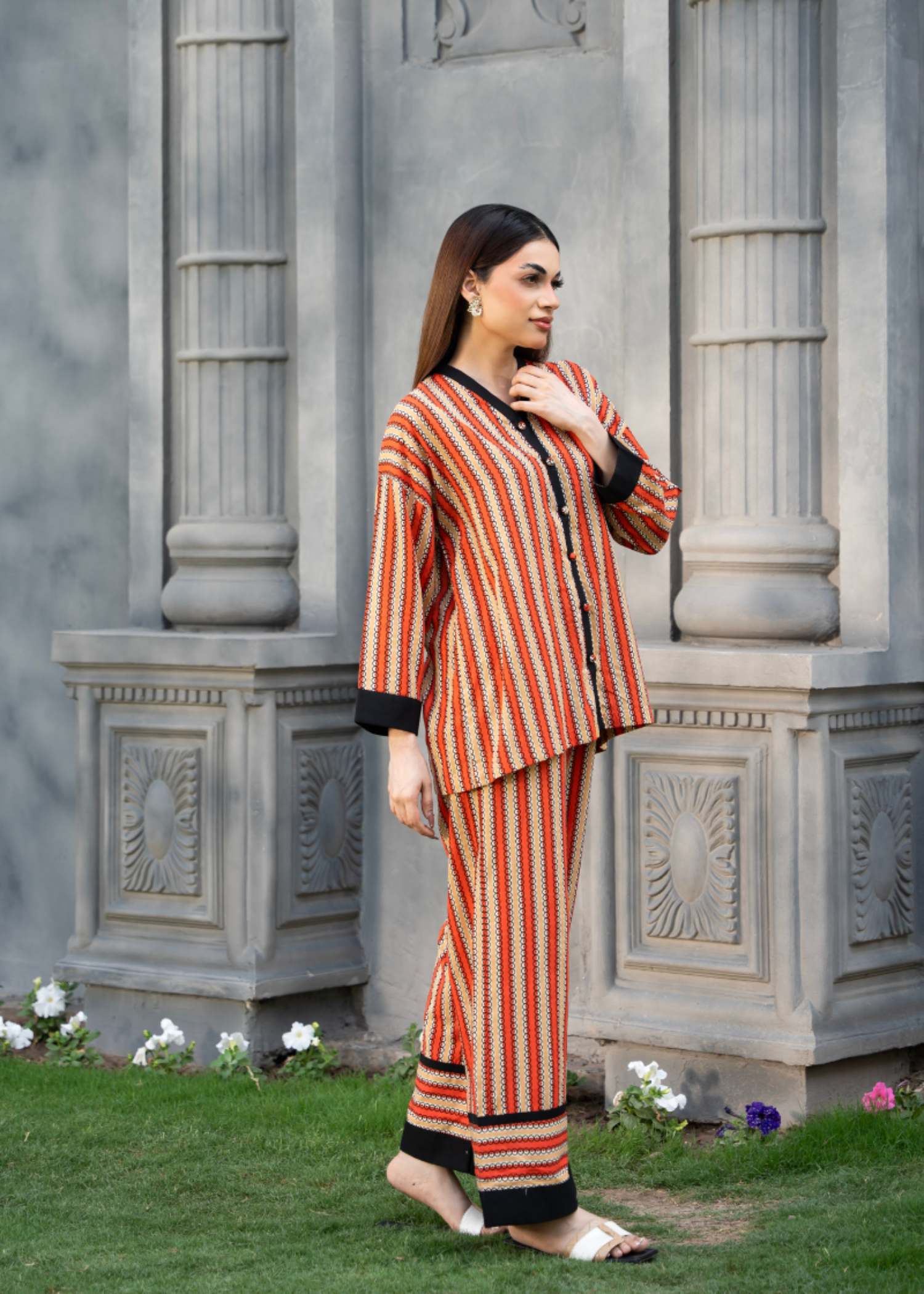 lawn Co ord Sets in Rust orange