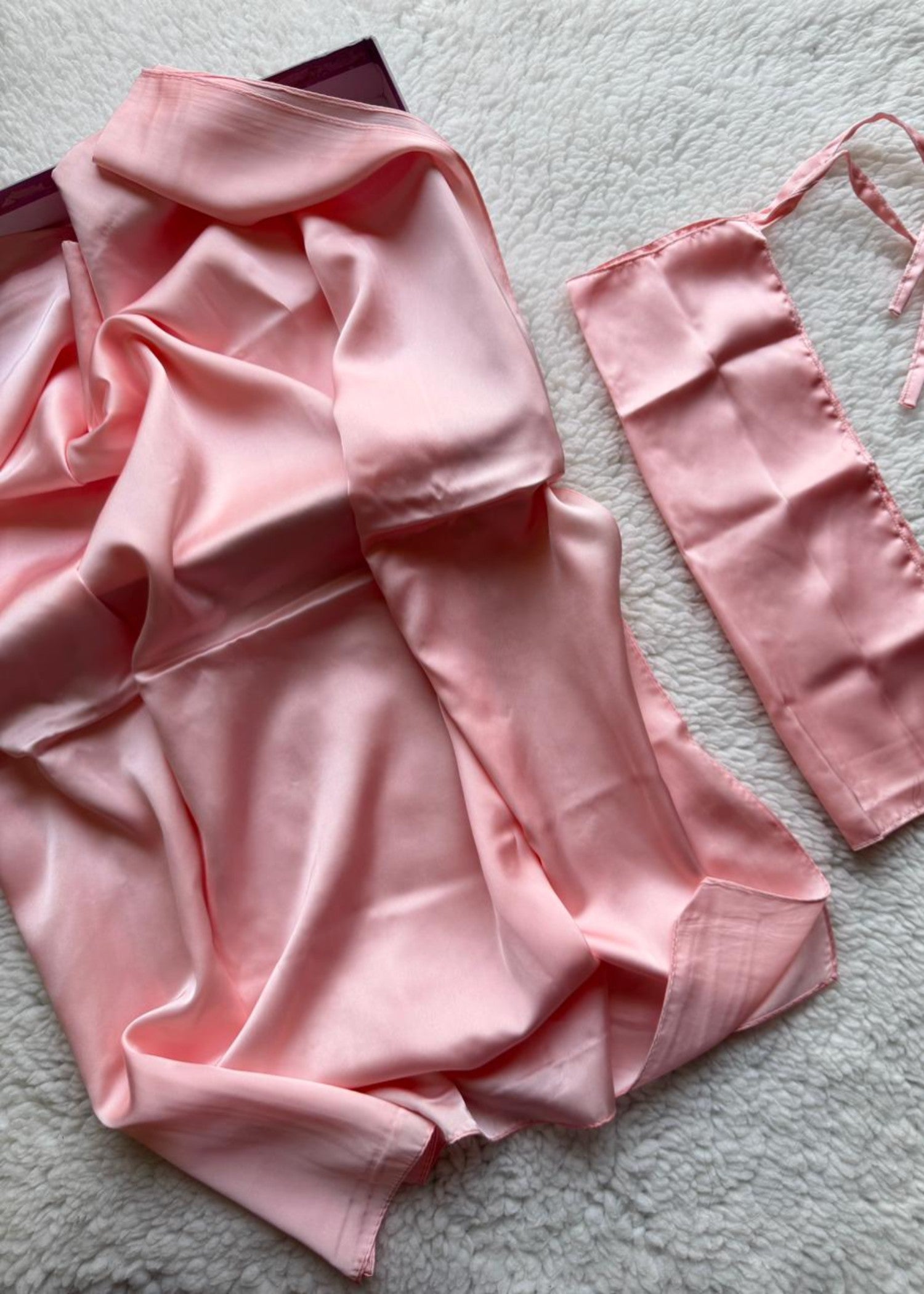 satin silk Veil in Flamingo