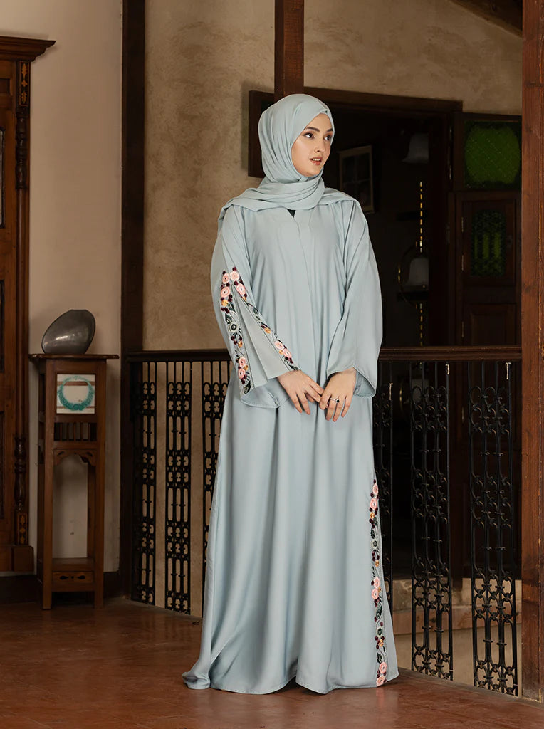 nidha Abaya in Ice blue