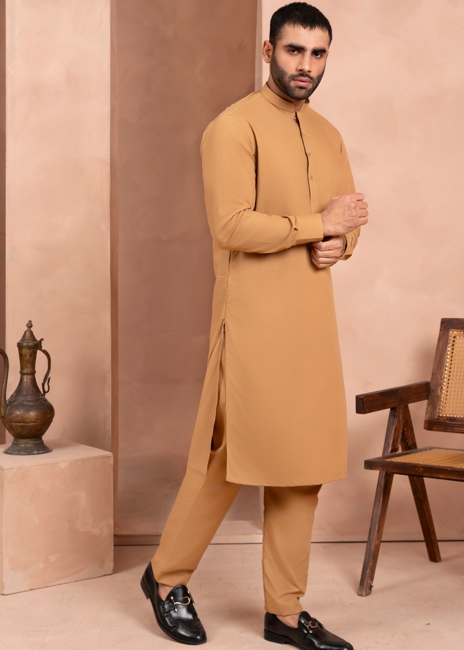wash & wear Kurta Set in Copper