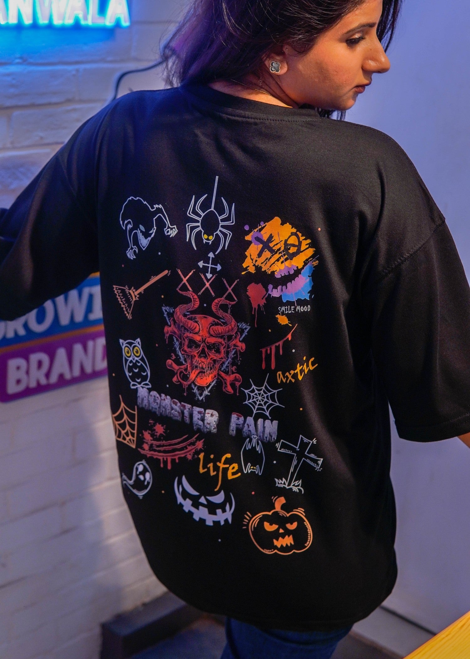 polycotton T Shirt in Black