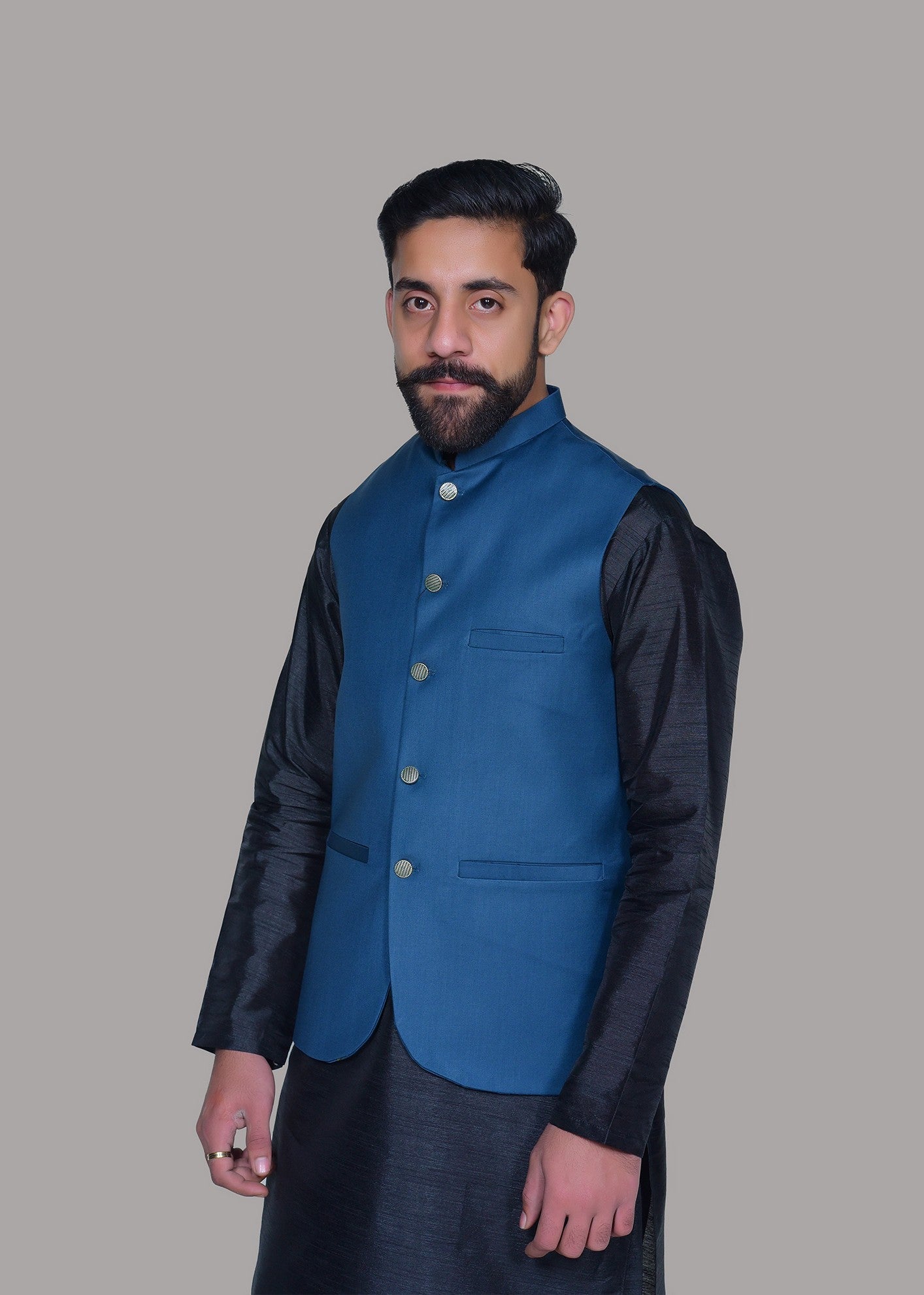 tropical Waistcoat in Blue