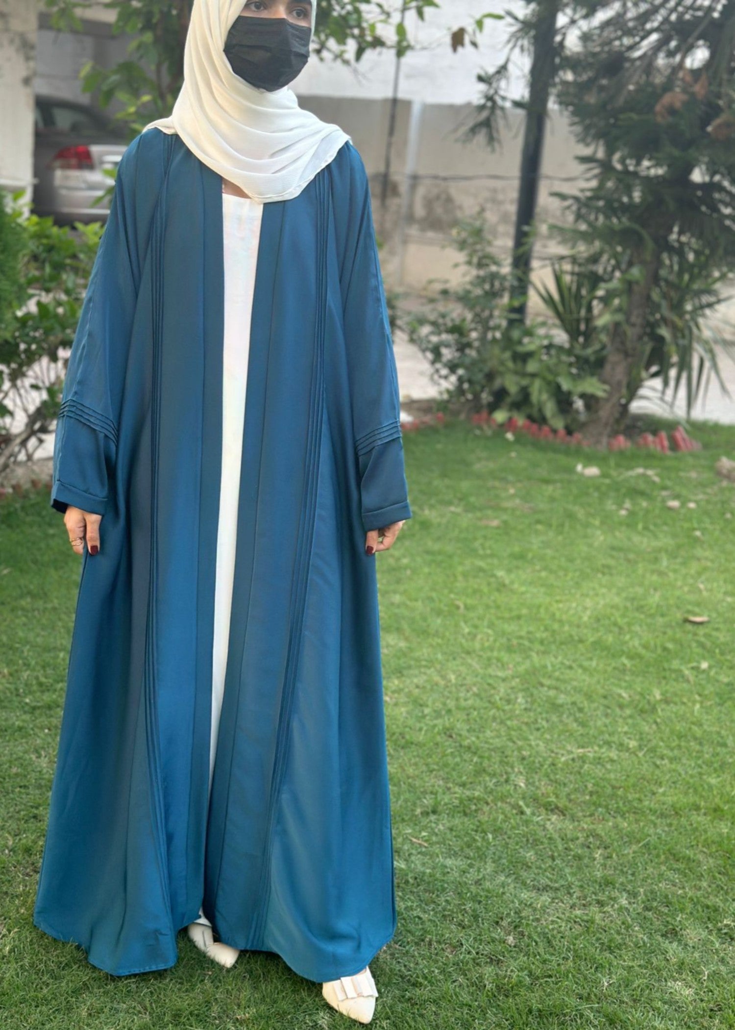 thai silk Abaya in Sea green