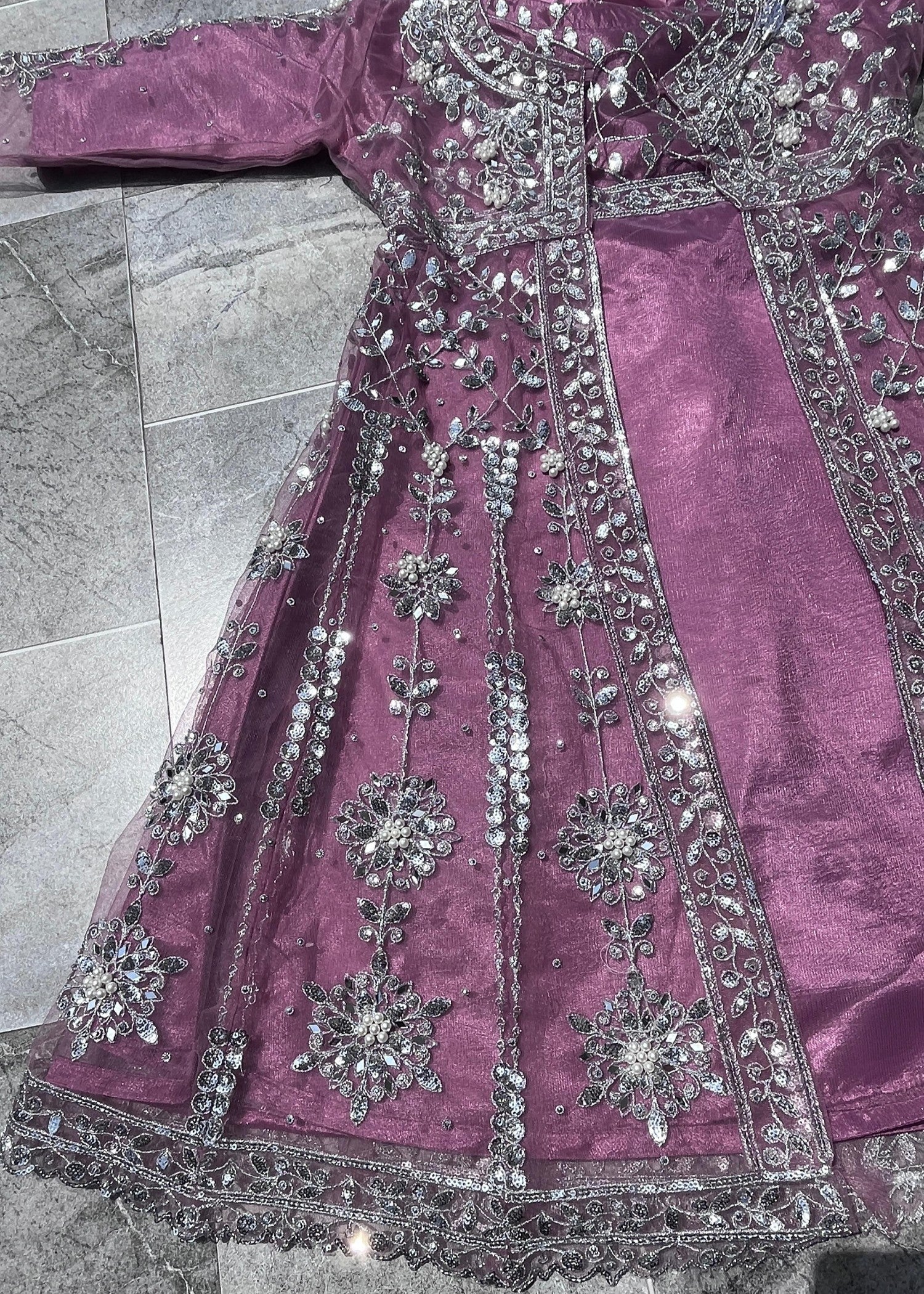 net Gown in Heathered lilac