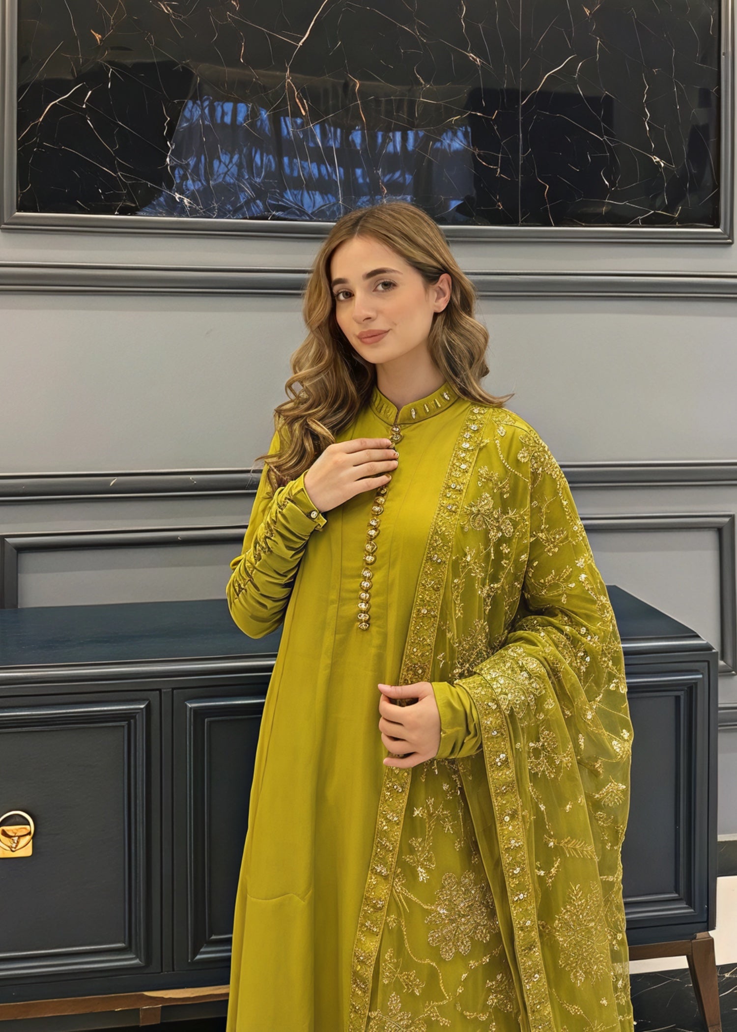 chiffon Maxi in Apple green
