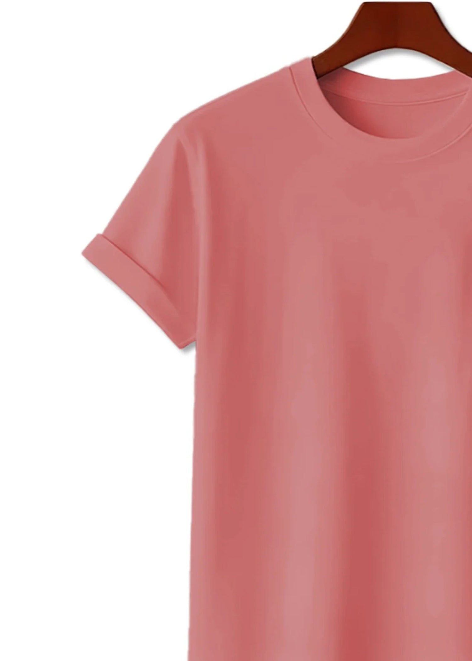 cotton T Shirt in Peach pink