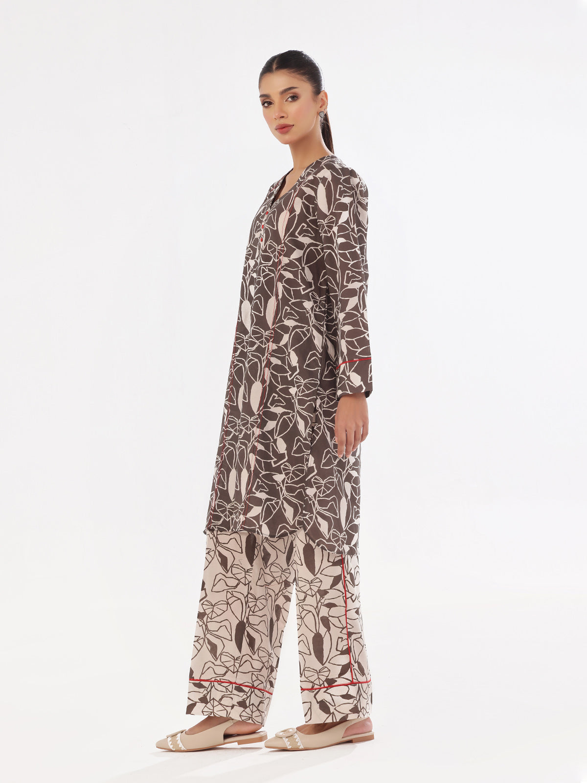 swiss lawn Co Ord Sets in Grey