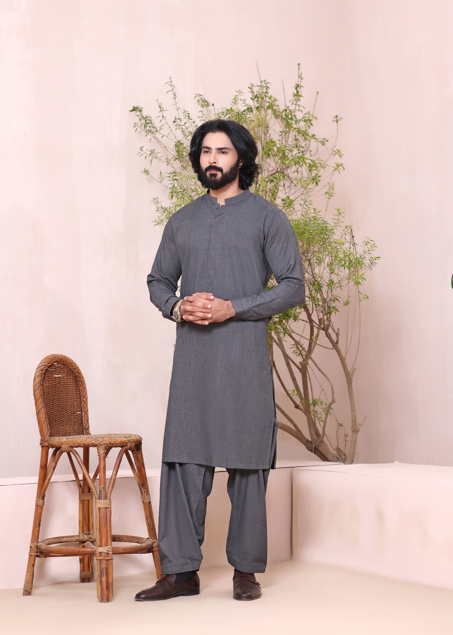 wash & wear Prince Coat in Grey