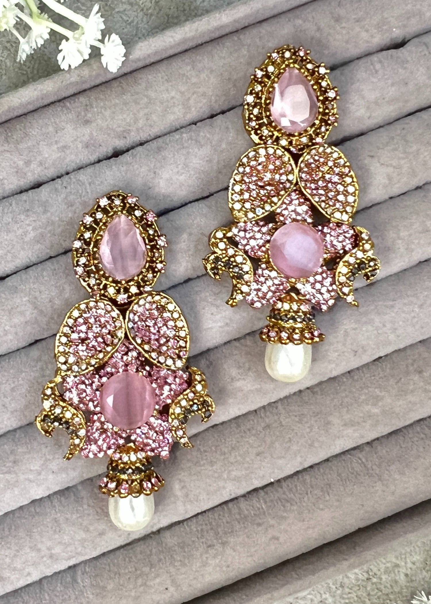 Earrings in Baby pink Color by - Trendy Women Earrings KBF8208