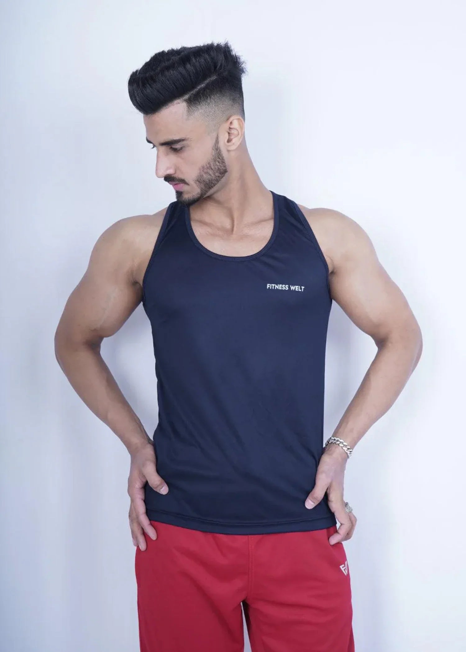 polyester Tank Top in Dark blue