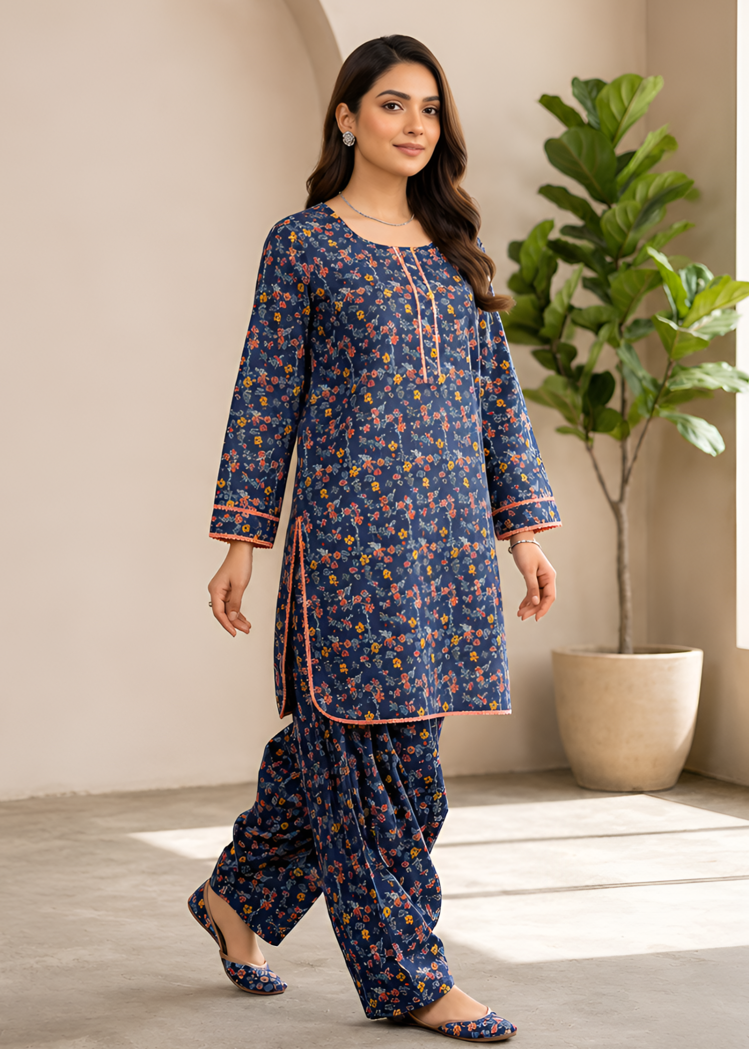 cotton Co Ord Sets in Navy blue