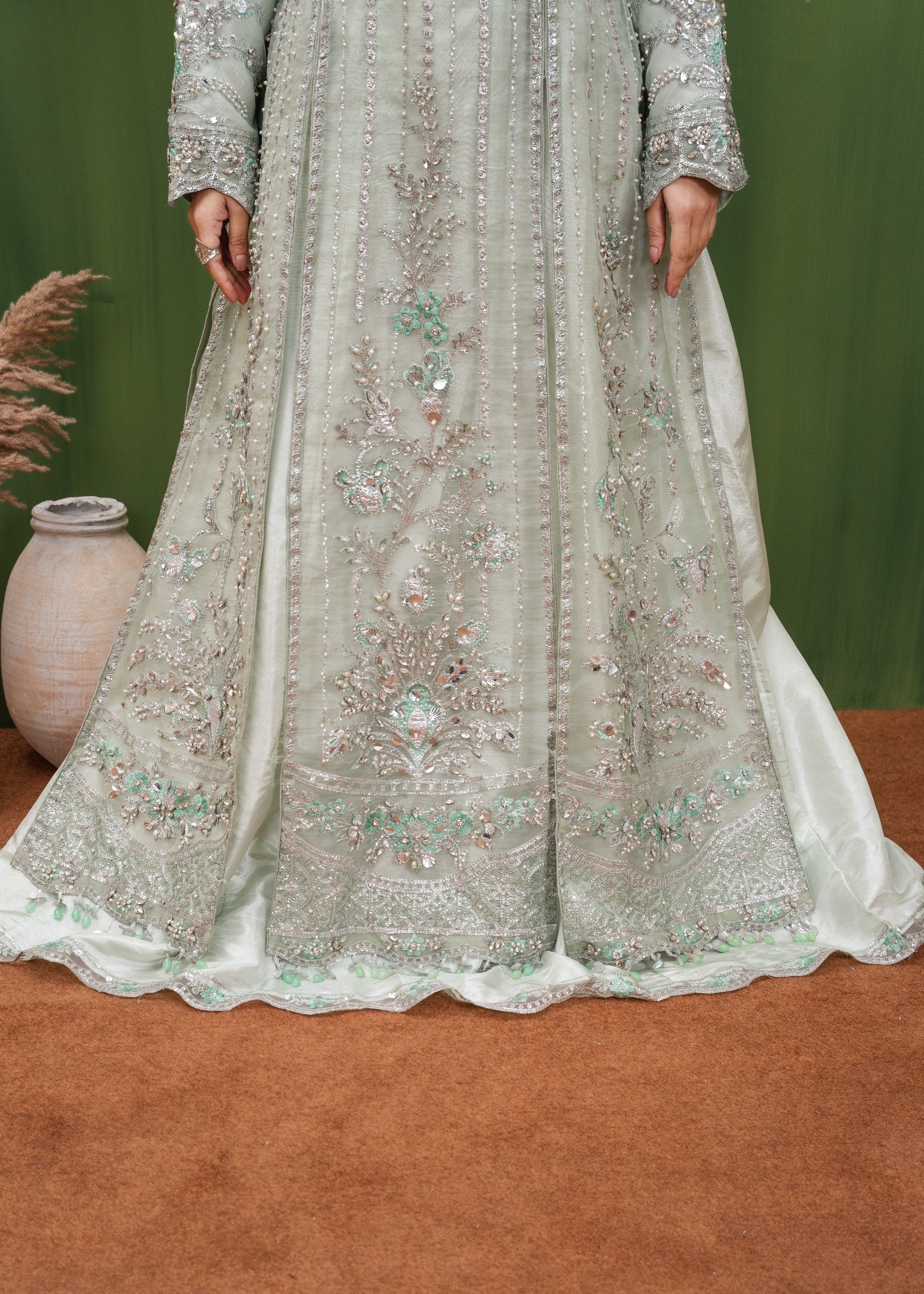 organza Maxi in Tea green