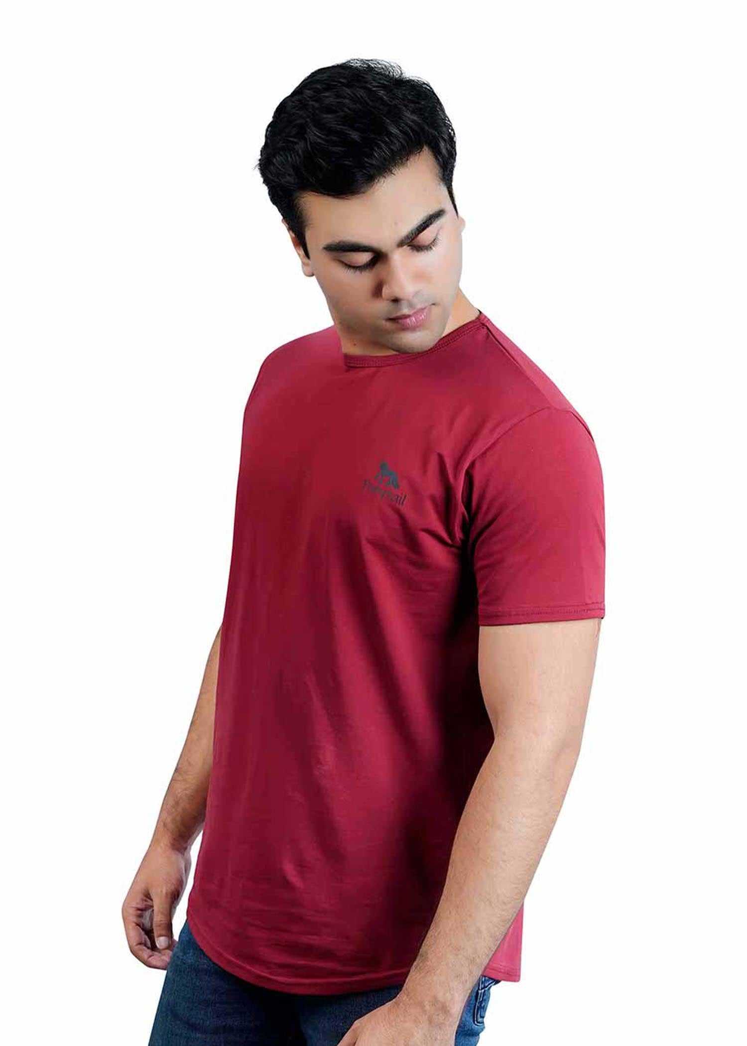 spandex T Shirt in Maroon