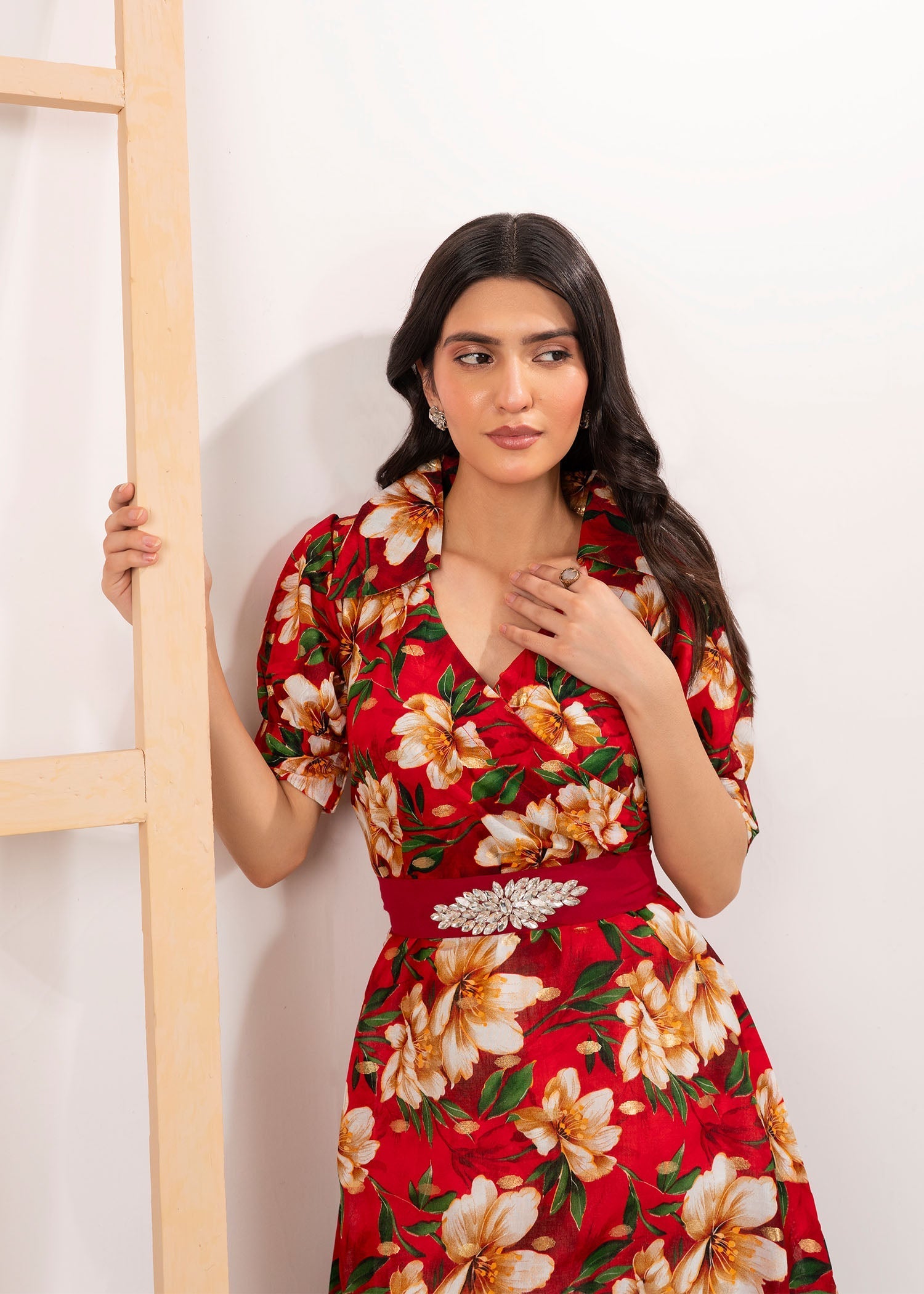 lawn Maxi in Blood red