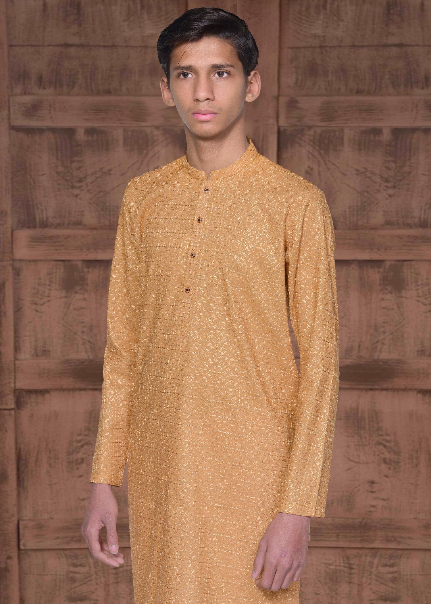 chikankari cotton Kurta in Mustard by Occasions Designer Wear