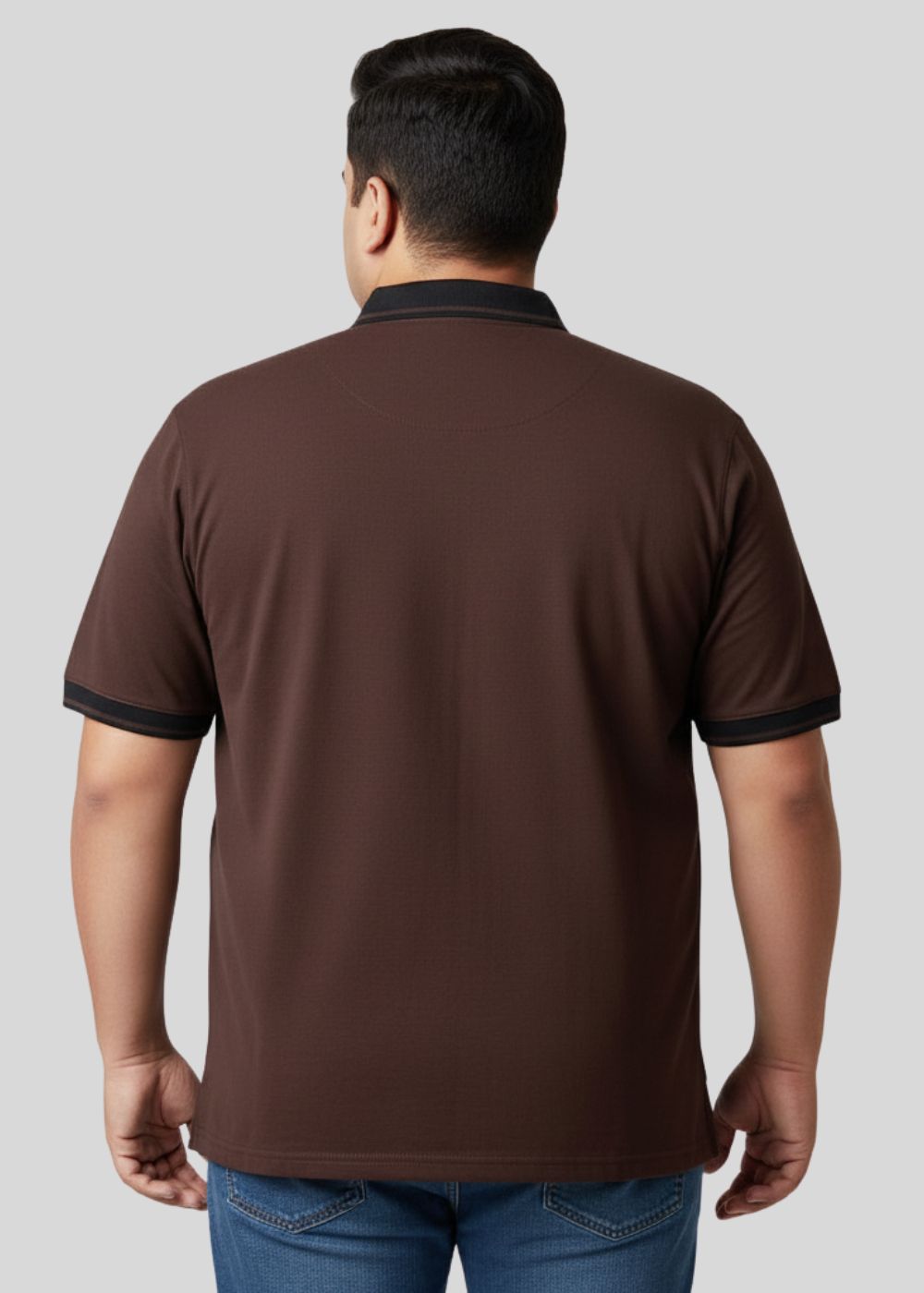 cotton pique Polo Shirt in Chocolate brown