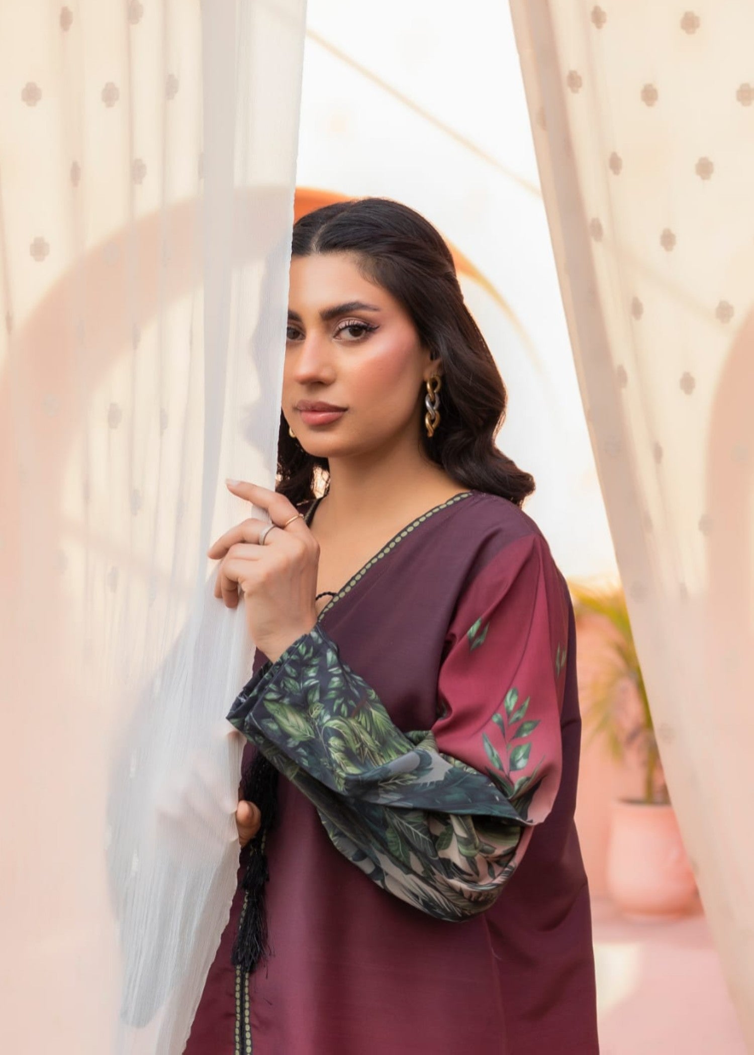 poly lawn Kurta Set in Multi