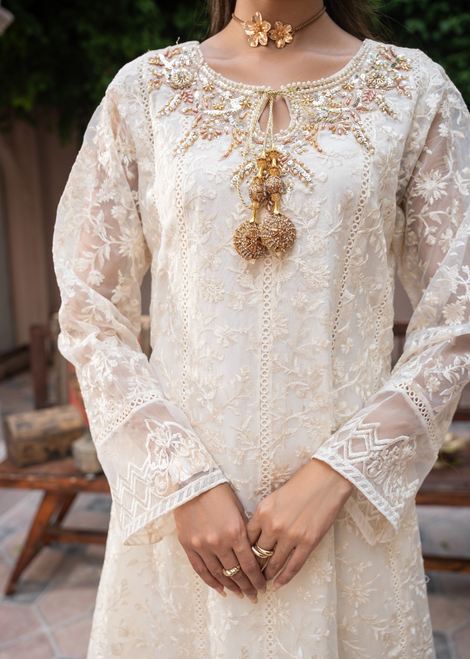 organza Maxi in Off-white