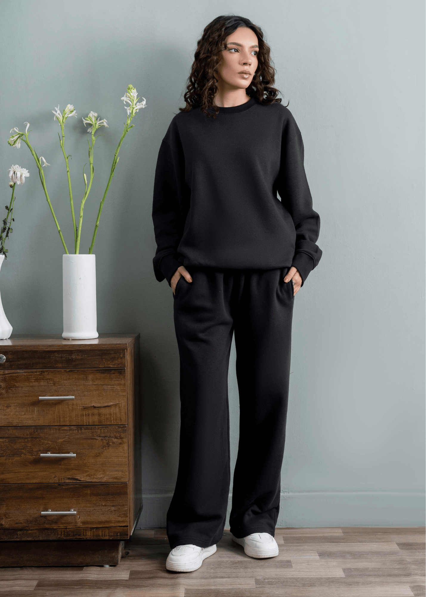 fleece Co Ord Sets in Black