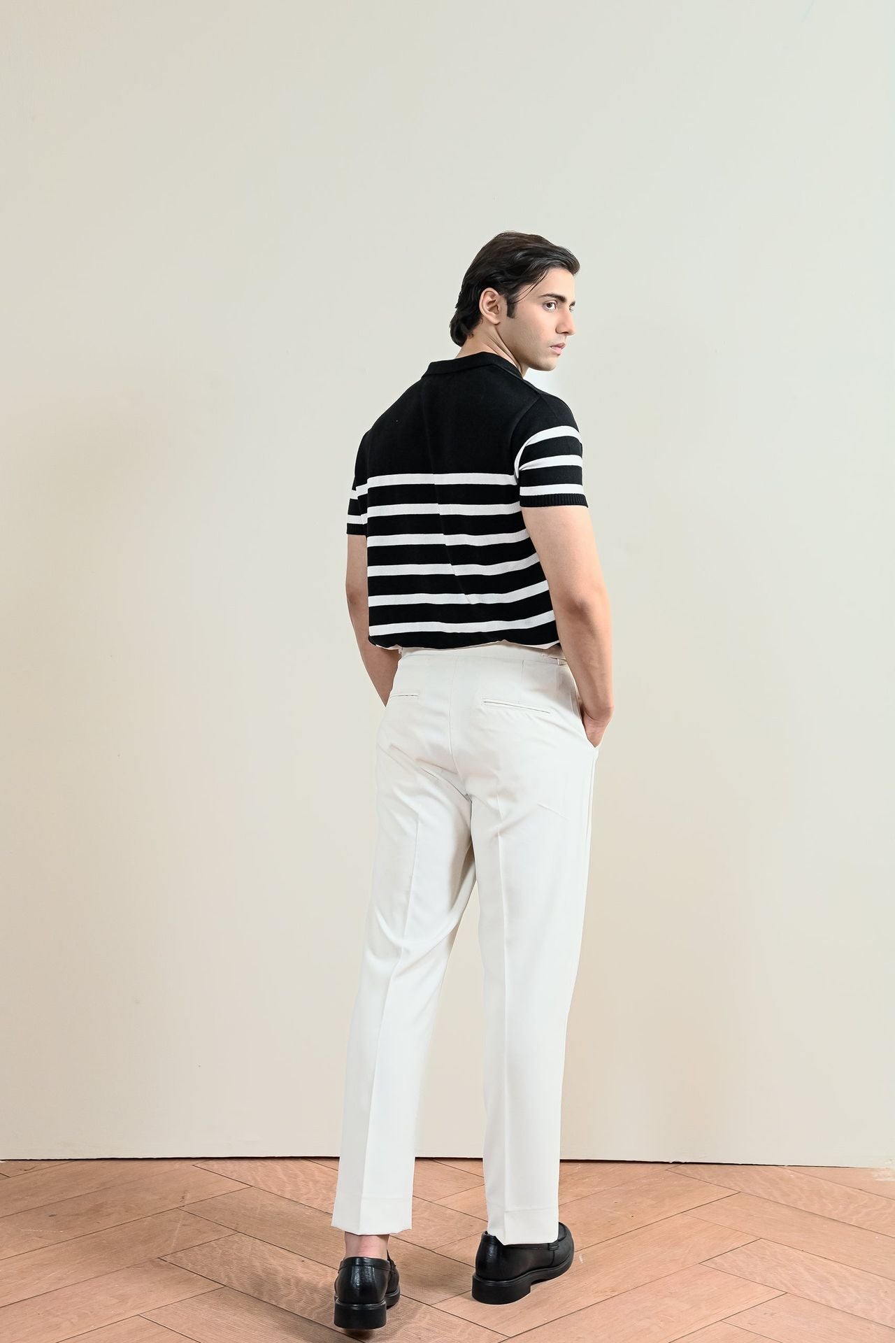 cotton Polo Shirt in Jet black