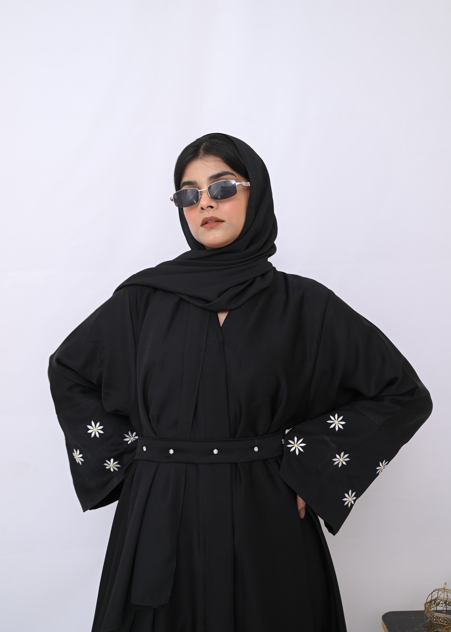 nidha Abaya in Jet black