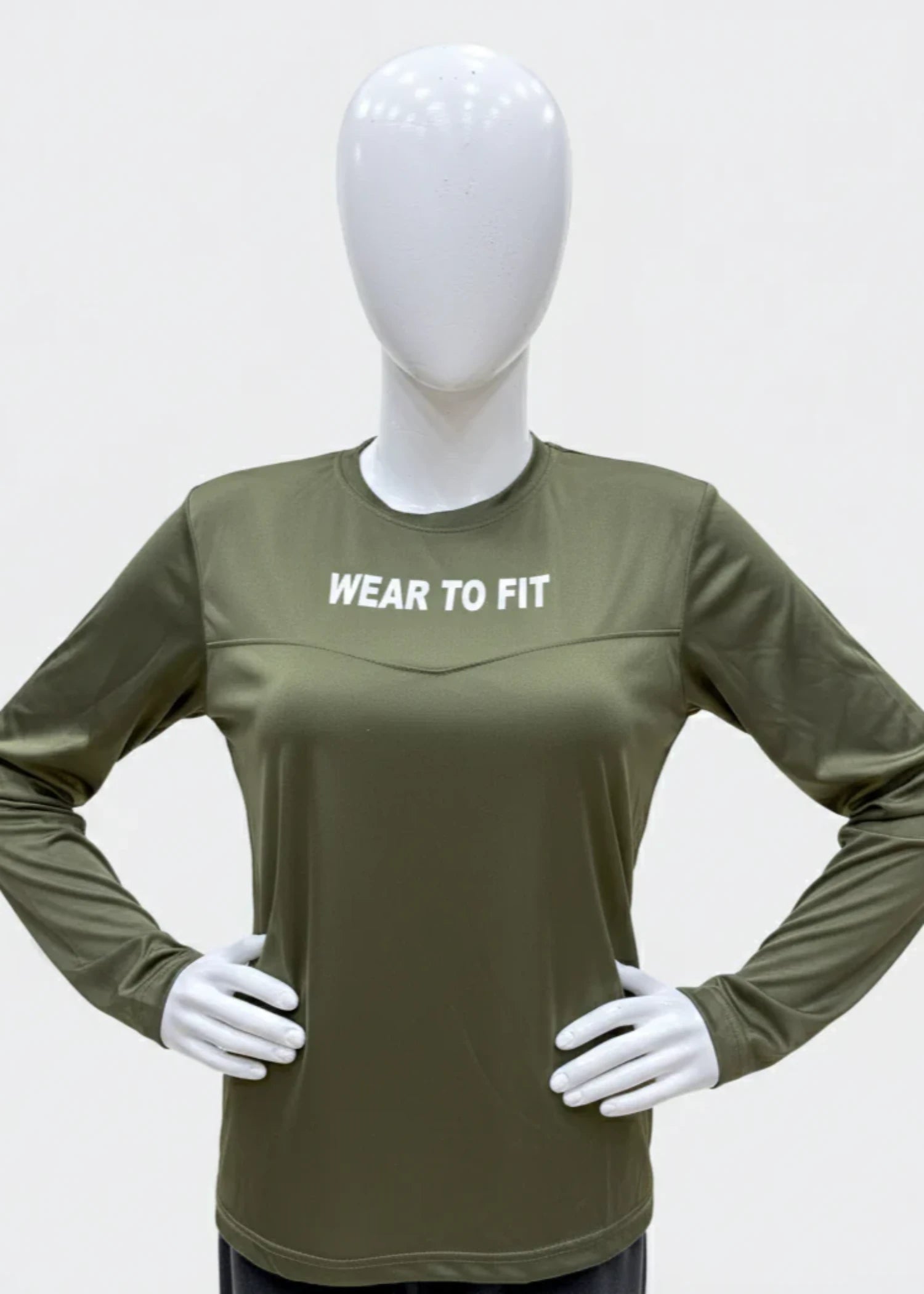 fleece T Shirt in Olive green