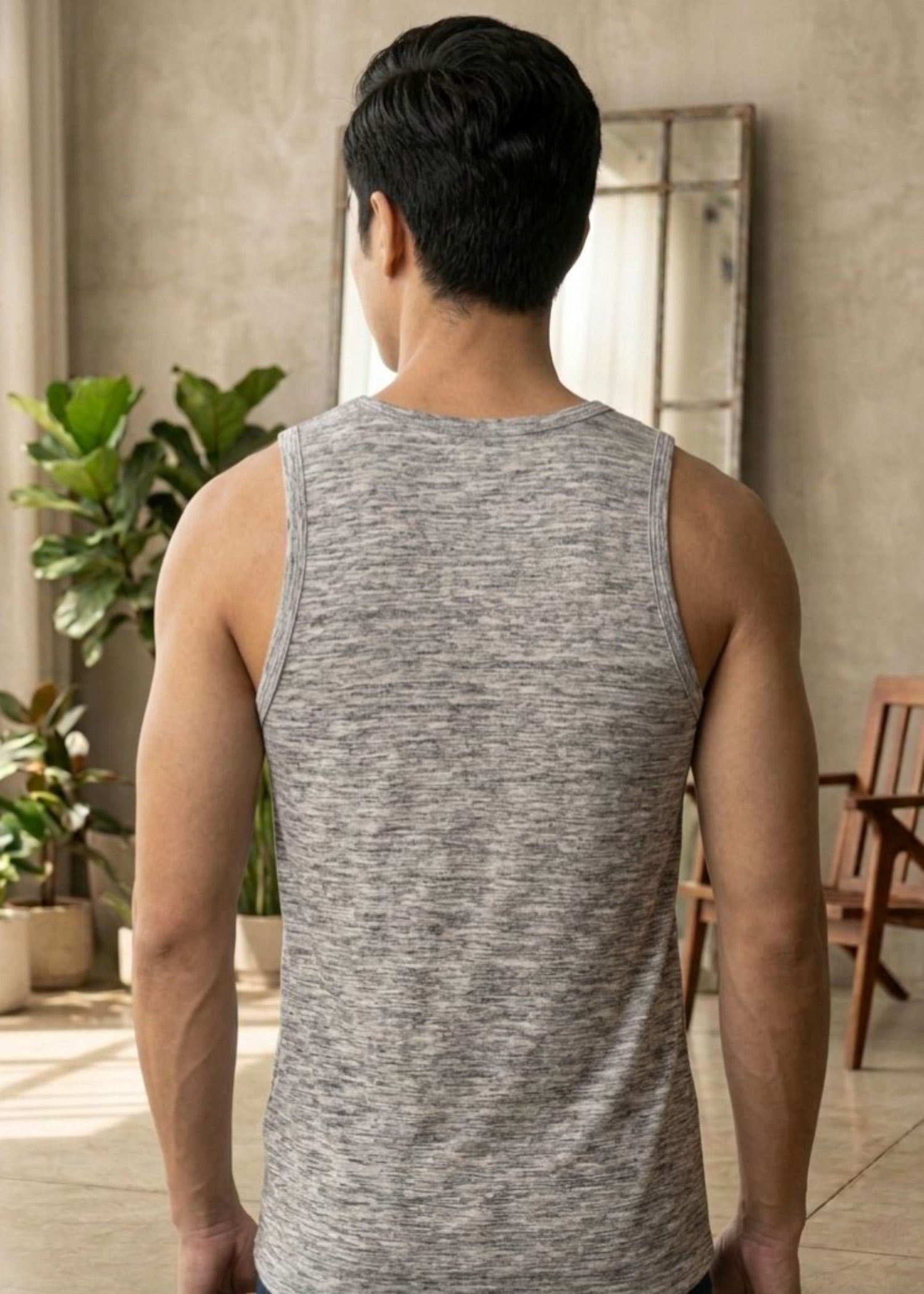 cotton Tank Top in Steal grey
