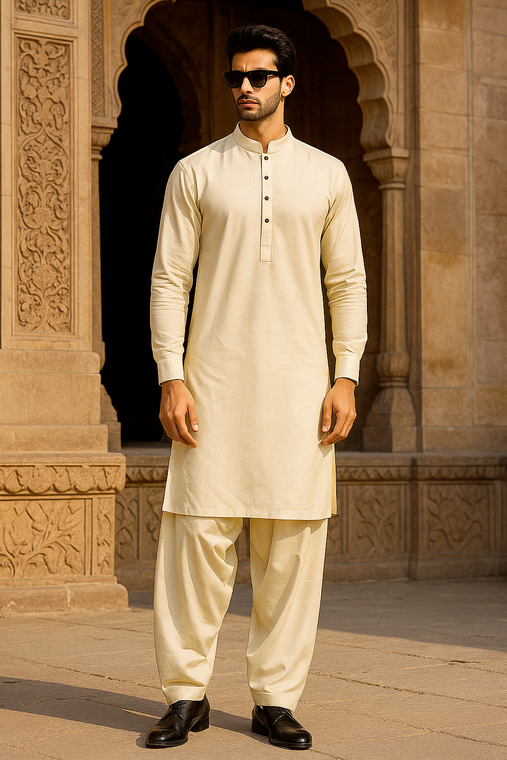 wash & wear Shalwar Kameez in Yellow