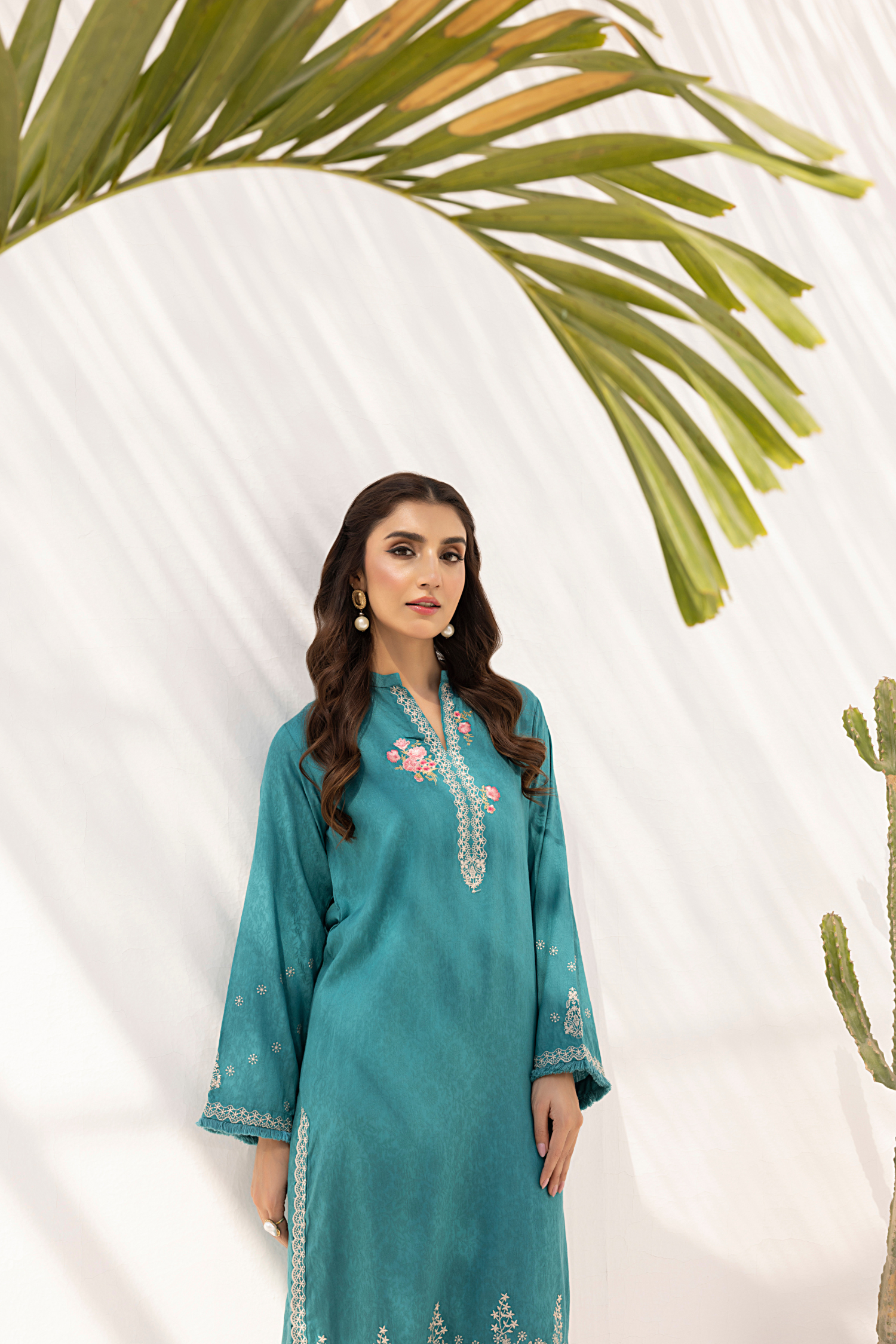 viscose Kurta Set in Teal