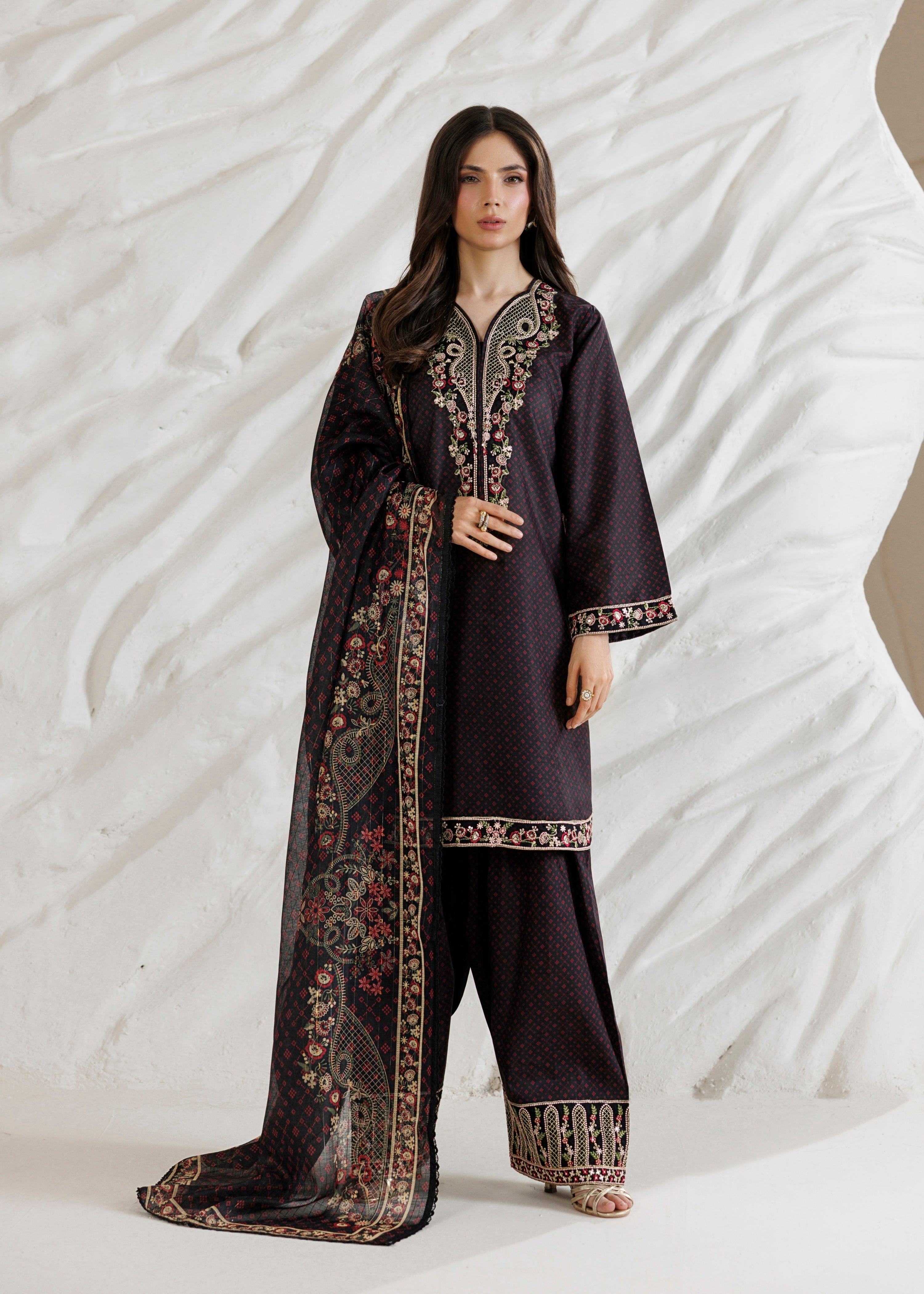 cotton Kurta Set in Purple