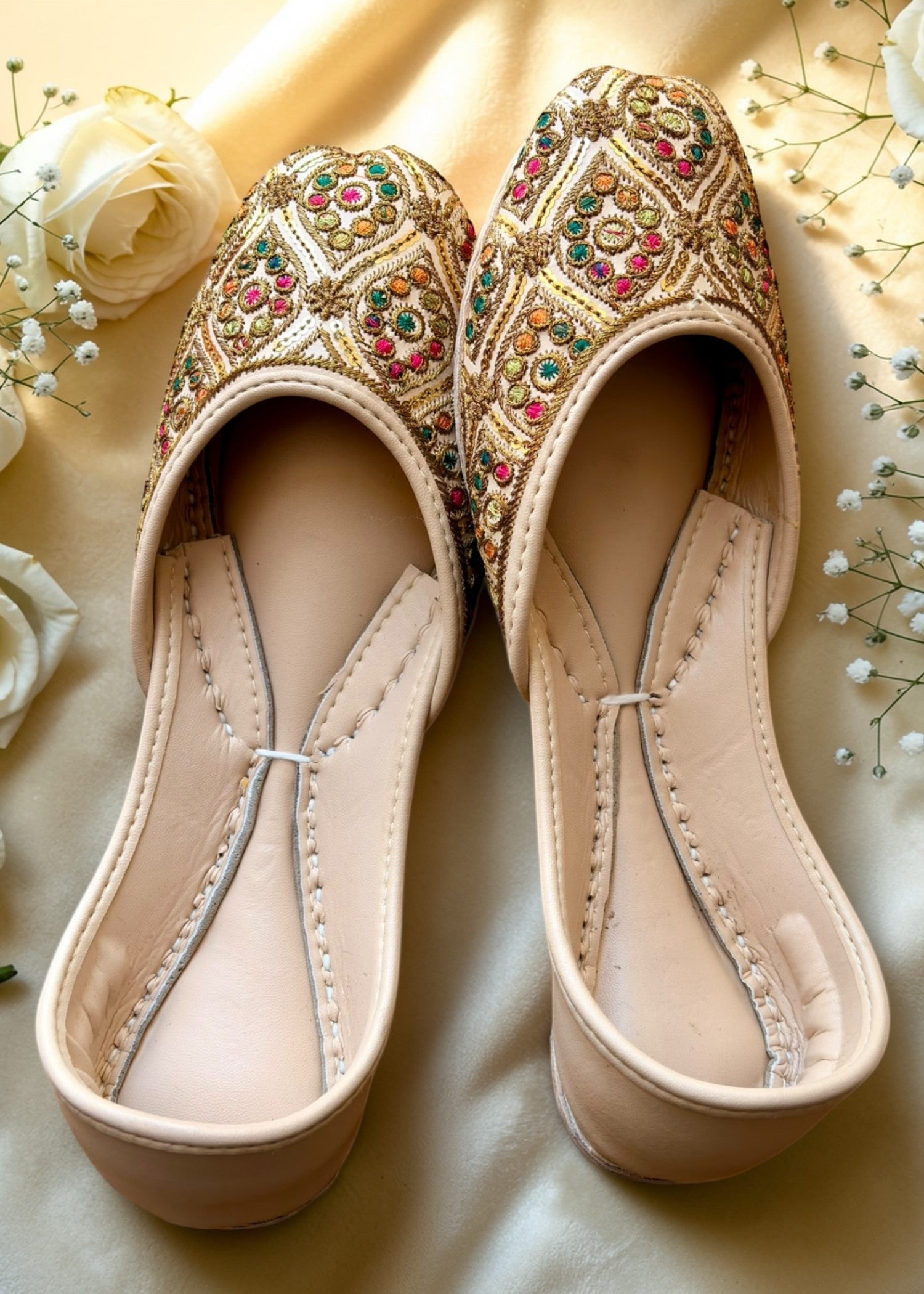 Khussa in Beige by - High Quality Women Khussa NYC1712