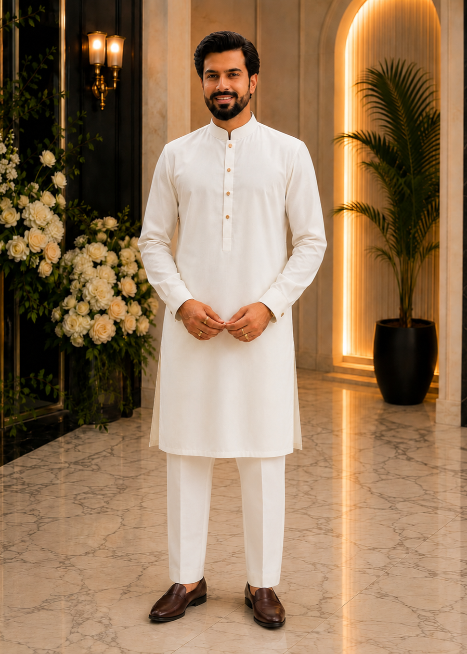 jamawar Prince Coat in Aquamarine